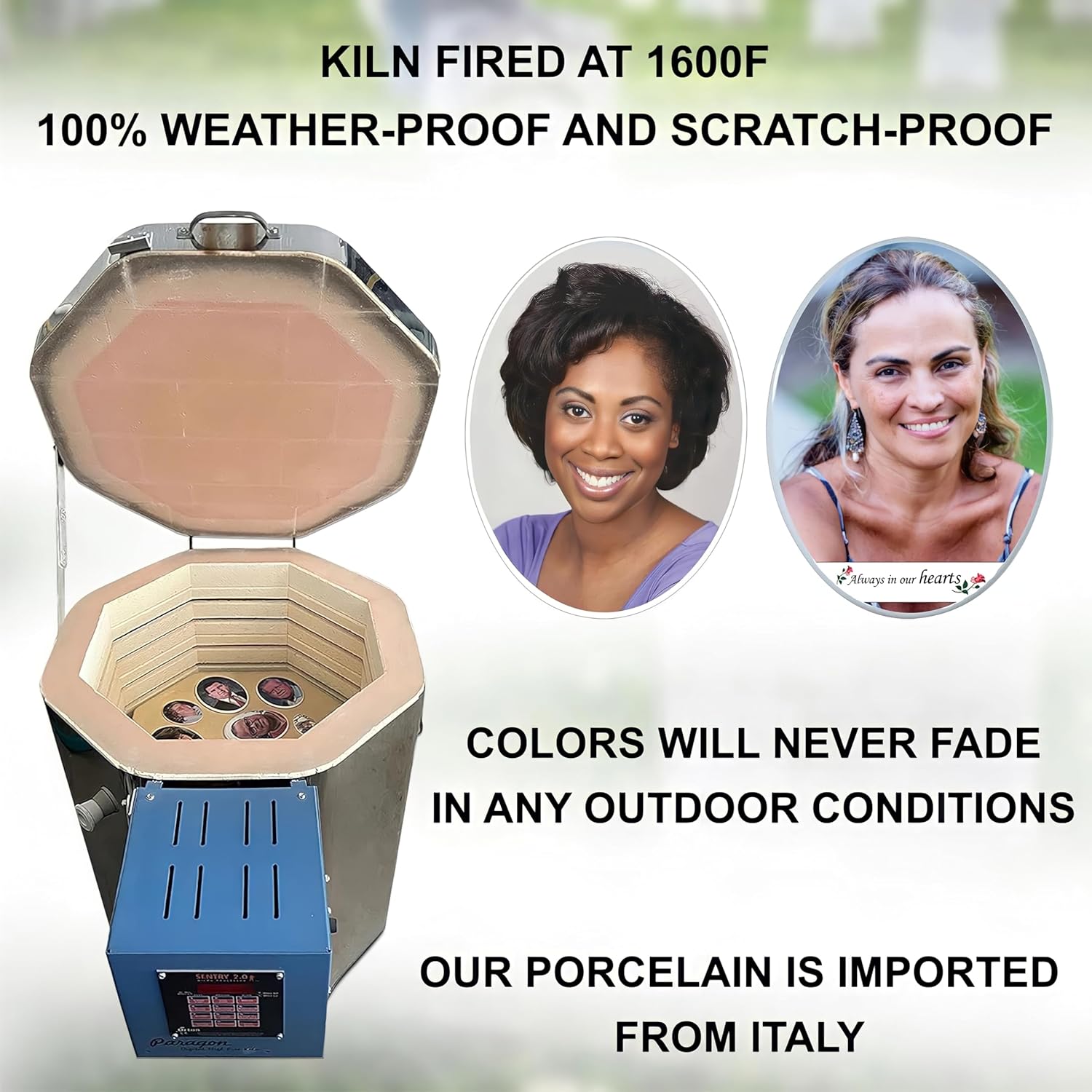 Bob's Ceramic Memorial Photo Tile - Rectangle Tile with Picture for Headstones - Photo Memorial Plaque - 100% Weatherproof - No Fading - Made in USA - 5.5"x7"