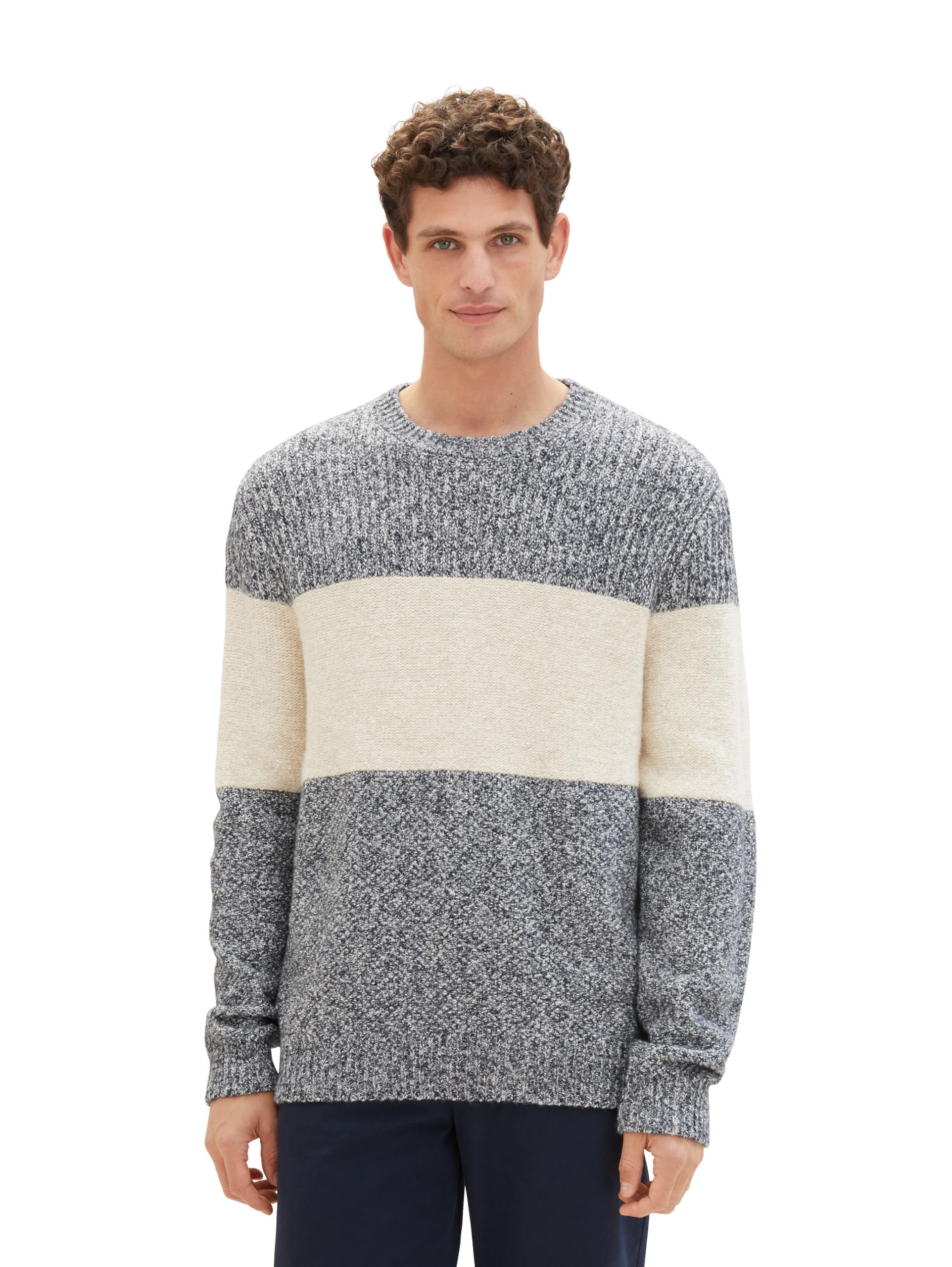 TOM TAILOR Men's Colorblock Knitted Jumper