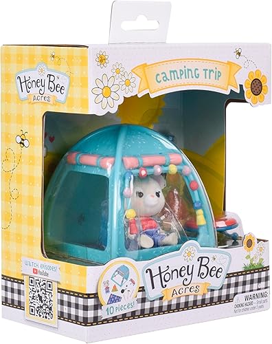 Miniatura 6 de Honey Bee Acres Smores & More Camping Trip, juego completo con figura de muñeca en miniatura, 10 piezas, a partir de 3 años