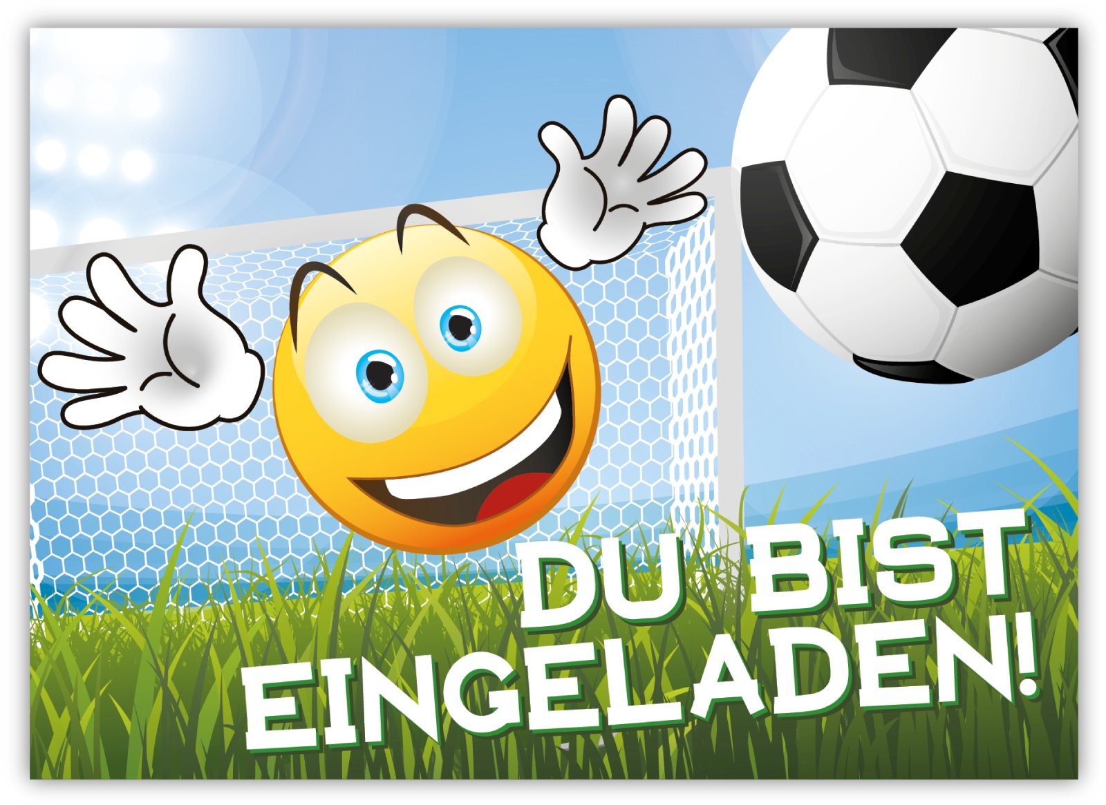 12 Fußball-Einladungskarten Mit Umschlägen – A6, Mit Beweglichen Beinen, Für Kindergeburtstag