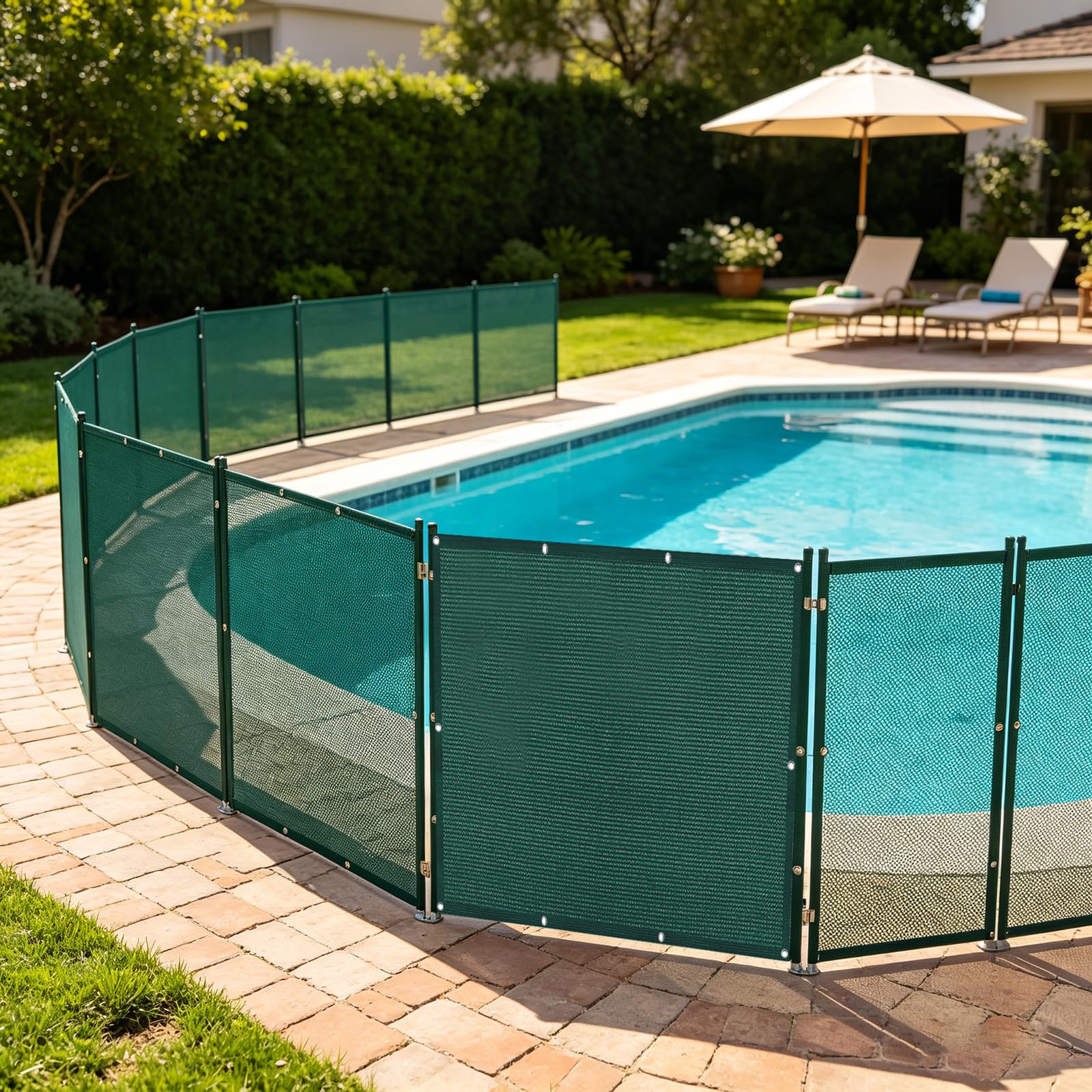 Brise vue pour balcon 230x260 cm vert foncé résistant avec attaches