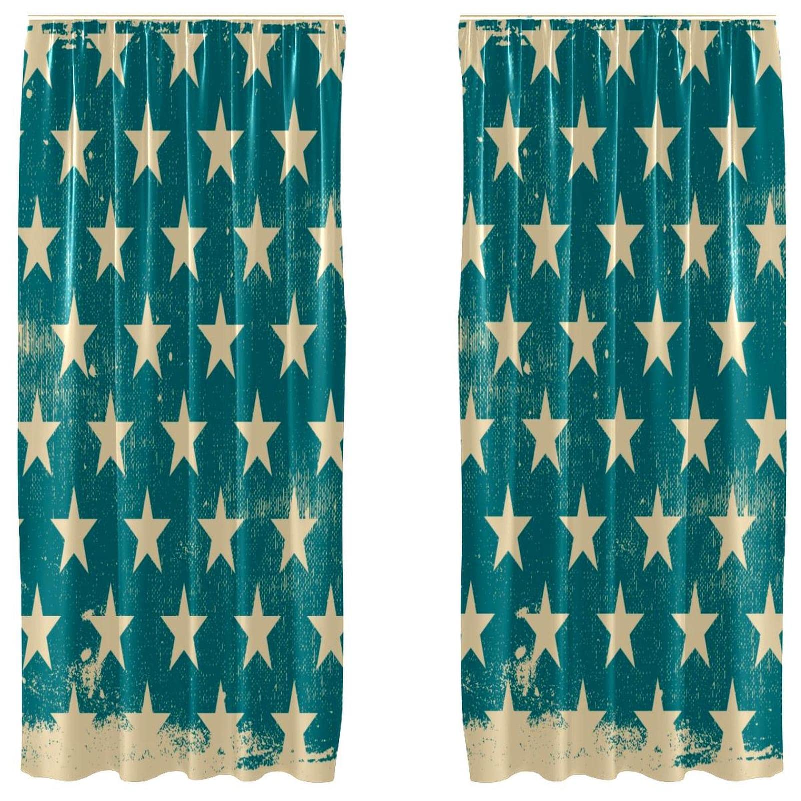 Cortinas de estrellas azules 55 x 84 pulgadas paneles para ventana de sala de estar y hogar 1