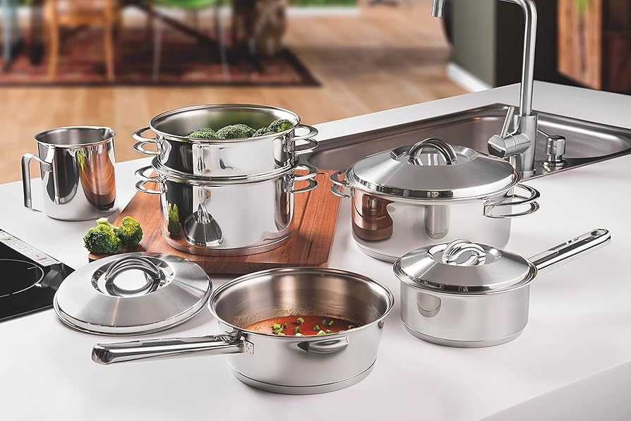 Jogo de Panelas Tramontina Solar em Aço Inox com Fundo Triplo e Tampas de Inox 6 Peças : Amazon.com.br: Cozinha