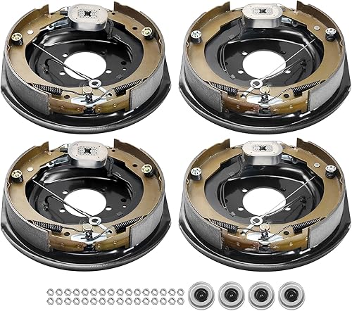 Miniatura 9 de VEVOR Conjunto de freno de remolque eléctrico, 12 x 2 pulgadas, kit de 2 pares de frenos eléctricos autoajustables para eje de 7000 libras, montaje