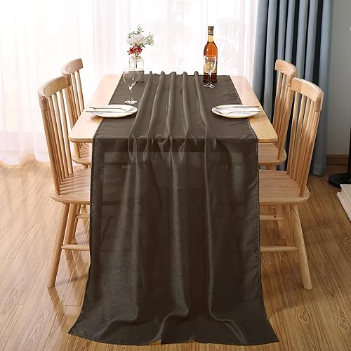 Miniatura 2 de MUMFAS Camino de mesa navideño de 10 pies, color verde lima, transparente, para despedida de soltera, 34 x 122 pulgadas, camino de mesa romántico