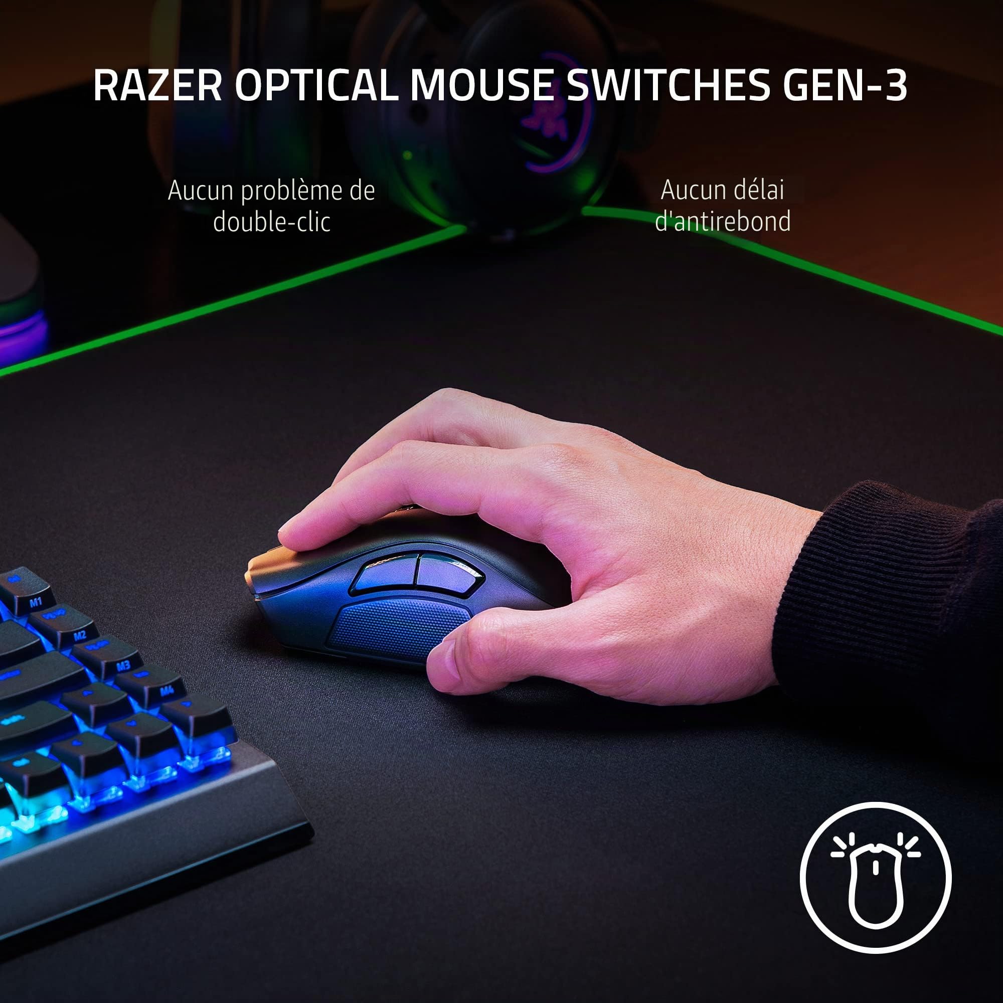 Razer Naga V2 Pro Kabellose MMO-Gaming-Maus Maus mit neigbarem HyperScroll Pro-Mausrad (RZ01-04400100-R3A1)