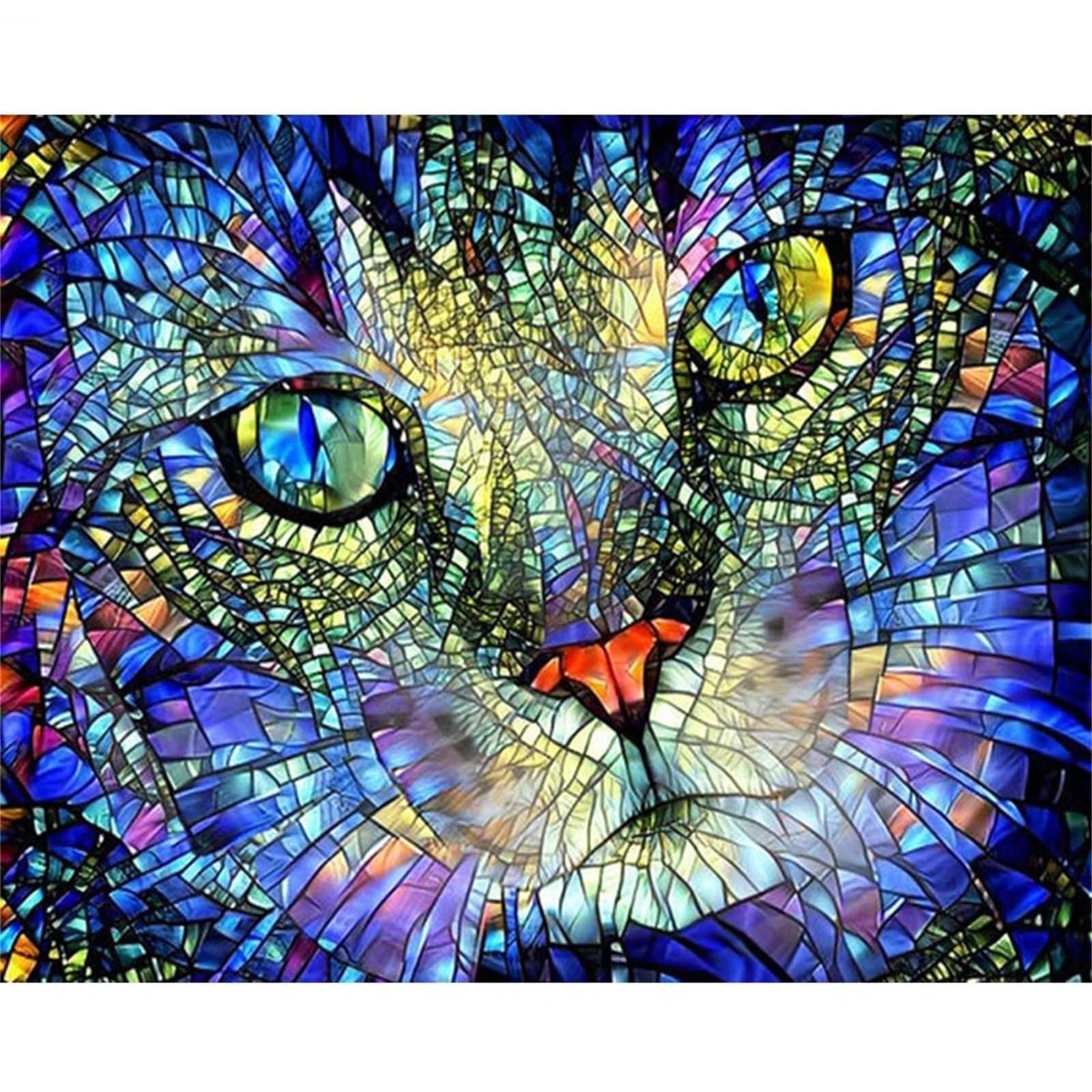 Peinture par Numero pour Adulte Enfant,Chat coloré Bricolage Peinture par Numéros à l'huile sur Toile,avec Peintures Acryliques et Pinceaux Kits pour la Décor de la Maison 60x75cm - sans Cadre