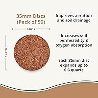 Vista 4 de Discos de fibra de coco (paquete de 50 unidades de 1.378 in) – Discos de inicio de semillas de coco orgánico – Suelo de plántulas de fibra de coco