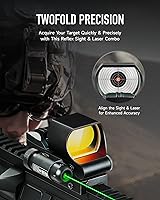 Vista 2 de PINTY Óptica de punto rojo reflex con múltiples retículas, visor táctico compacto para rifle con riel Picatinny, pistola, Airsoft