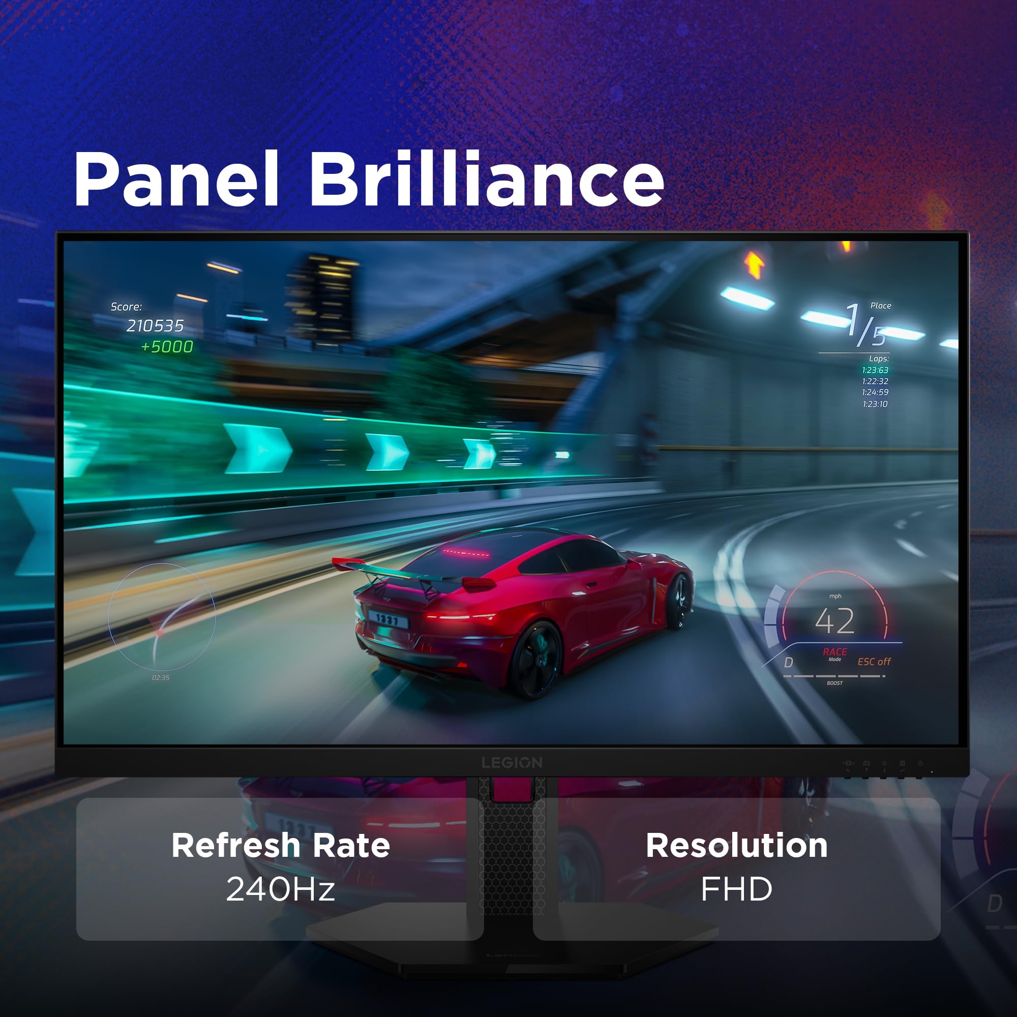 Lenovo Legion 27-10 | 27" (68.58cm) FHD IPS 240Hz Gaming Monitor | 0.5ms, AMD FreeSync, NVIDIA G-Sync 99% sRGB, 2xHDMI 2.1 TMDS, 1xDP 1.4| Tilt, Swivel, Pivot, Height Adjust | Black | 68C5GAC4IN — Amazon image 7