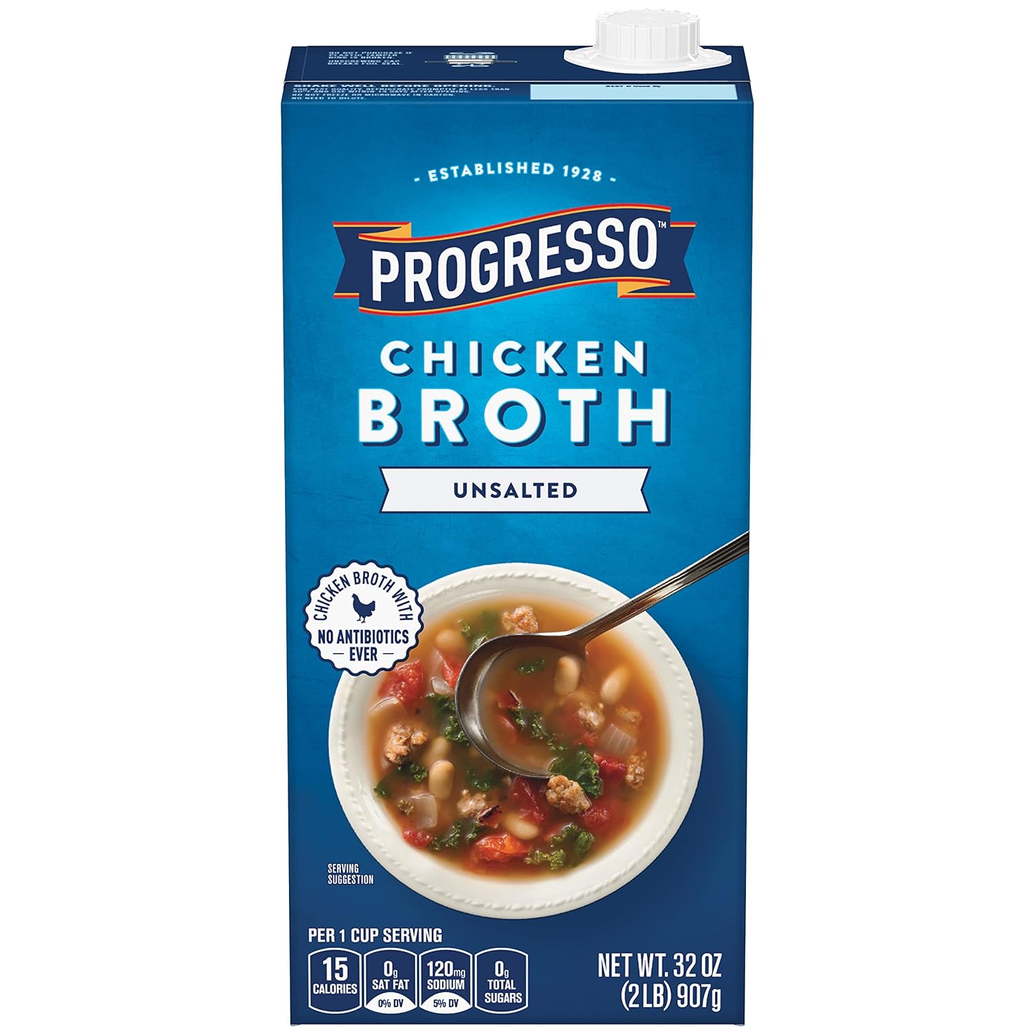 Progresso Unsalted Chicken Broth, Gluten Free, 32 oz