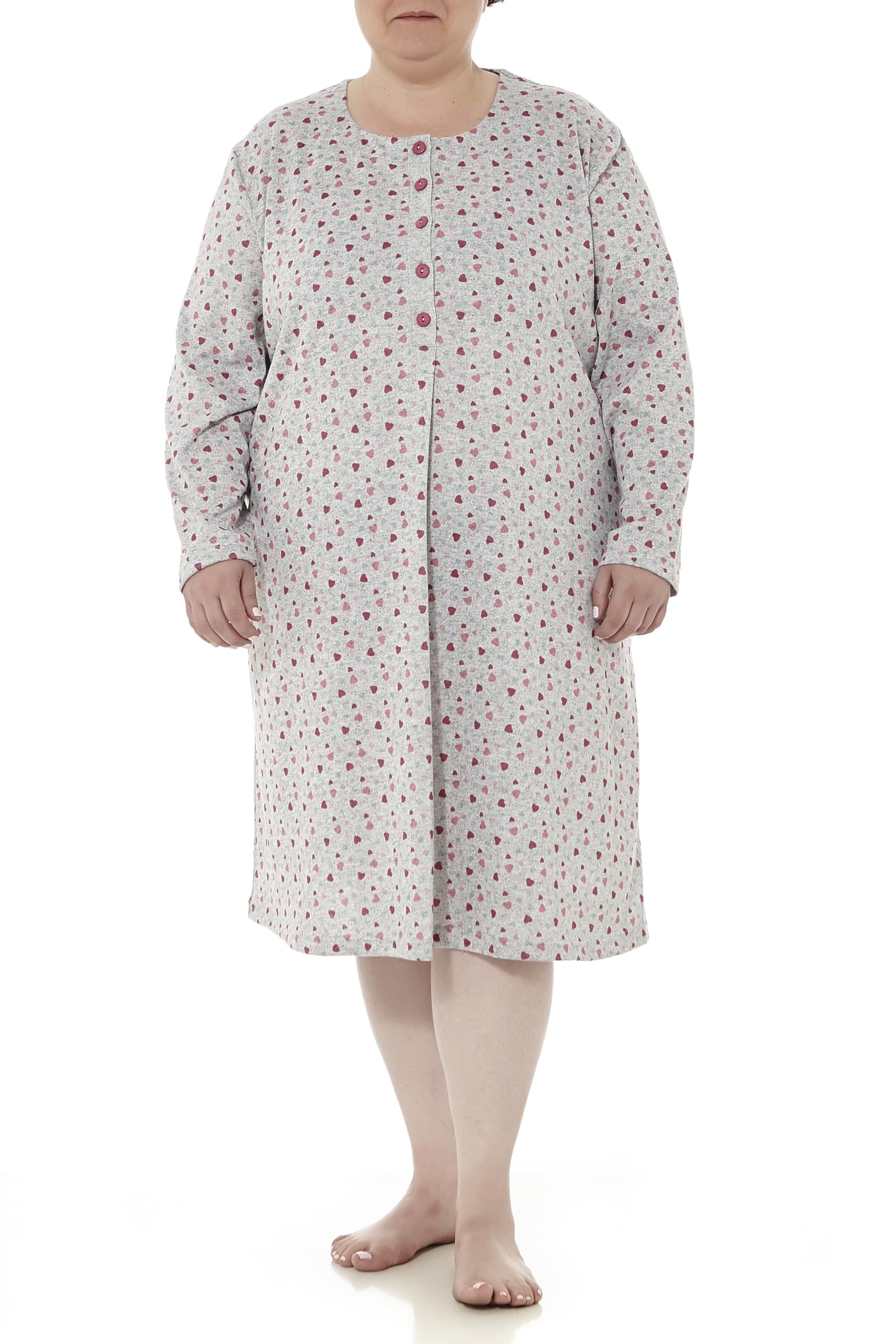 mabel intima Camisón de Invierno en Talla Grande | Camisola | Tallas Grandes 50-70 | XL - 7XL | Invierno | Ropa de Noche | Lencería | Vestido para Dormir o Estar por Casa