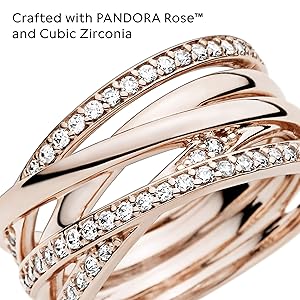 Amazon.com: Pandora Jewelry Entwined Cubic Zirconia Ring in