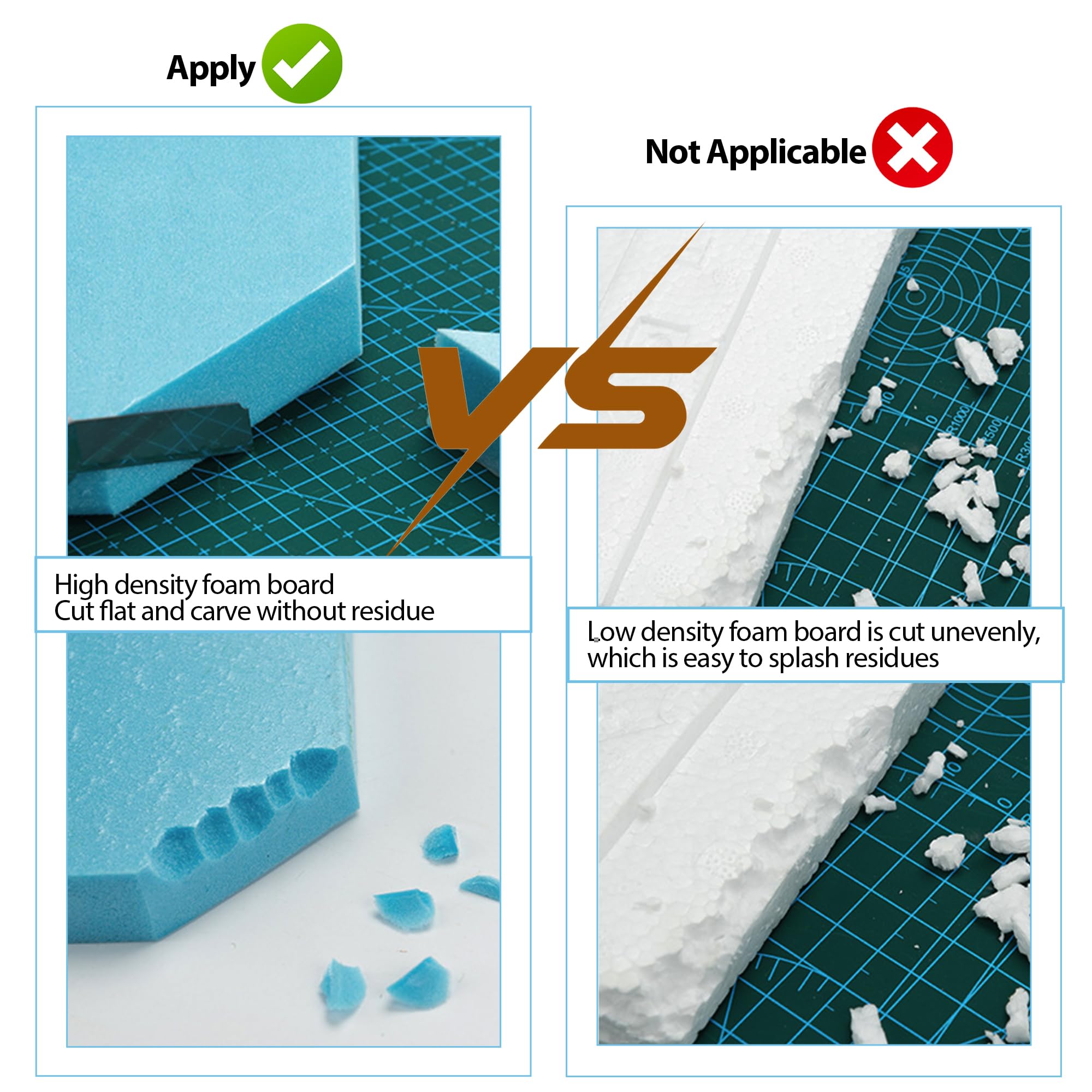 LOMUG Pack of 6 Foam Board, Hard Foam, Craft Plate, Model Hard Foam, DIY Styrofoam Panels - Image 4