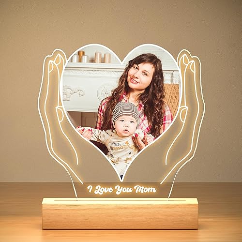 Regalos personalizados para el día de la madre para mamá de hija e hijo, marcos de fotos personalizados con foto, marco de fotos personalizado con