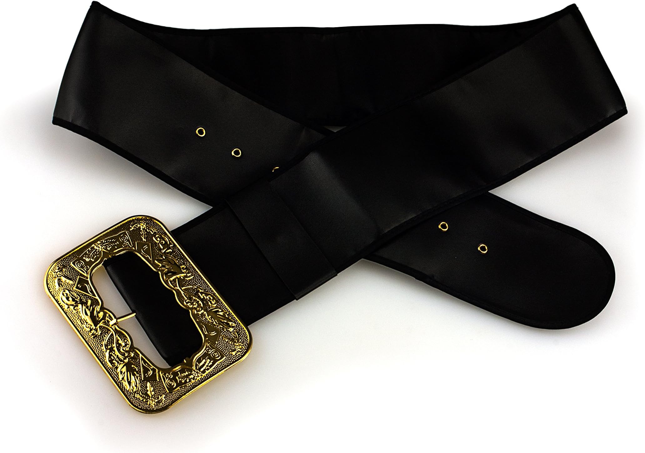 Sunnywood58" Leatherette Santa Costume Belt Black and Gold