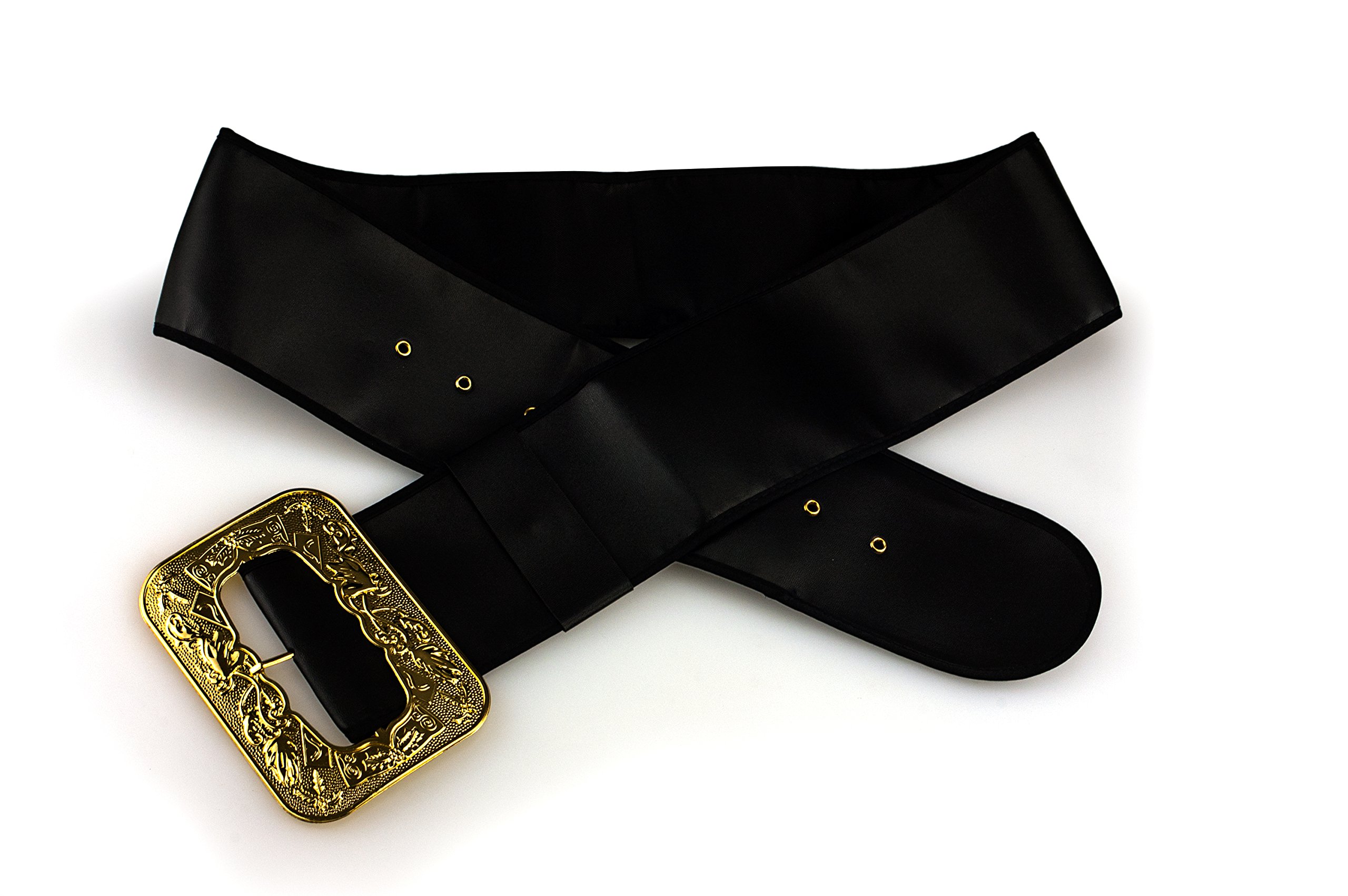 Sunnywood58" Leatherette Santa Costume Belt Black and Gold