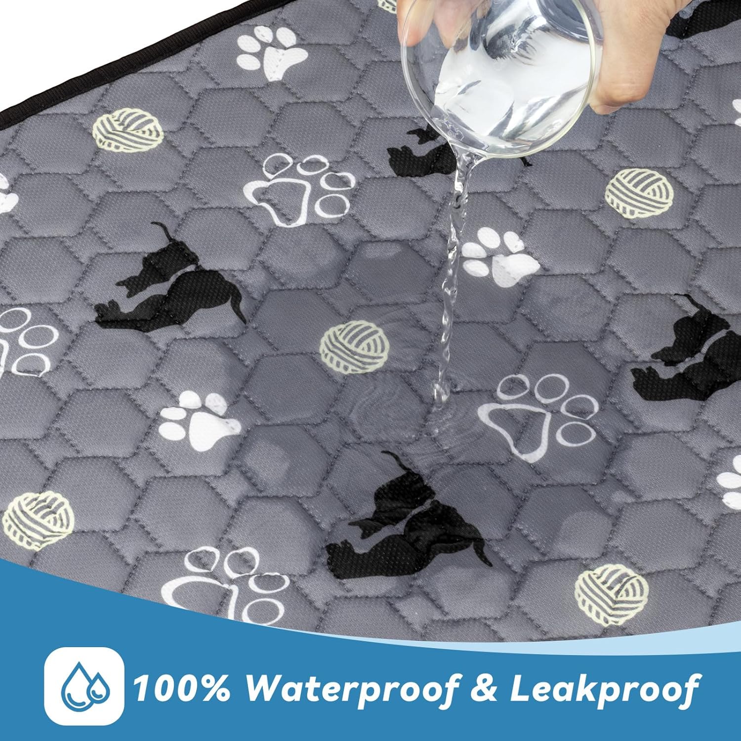 Washable Pee Pads, 36" x 41", 2 Pack Waterproof Reusable Pet Training Pads, Non Slip Bowl Mats with Great Absorption, Reusable Puppy Pee Pads for Floor, Sofa, Car