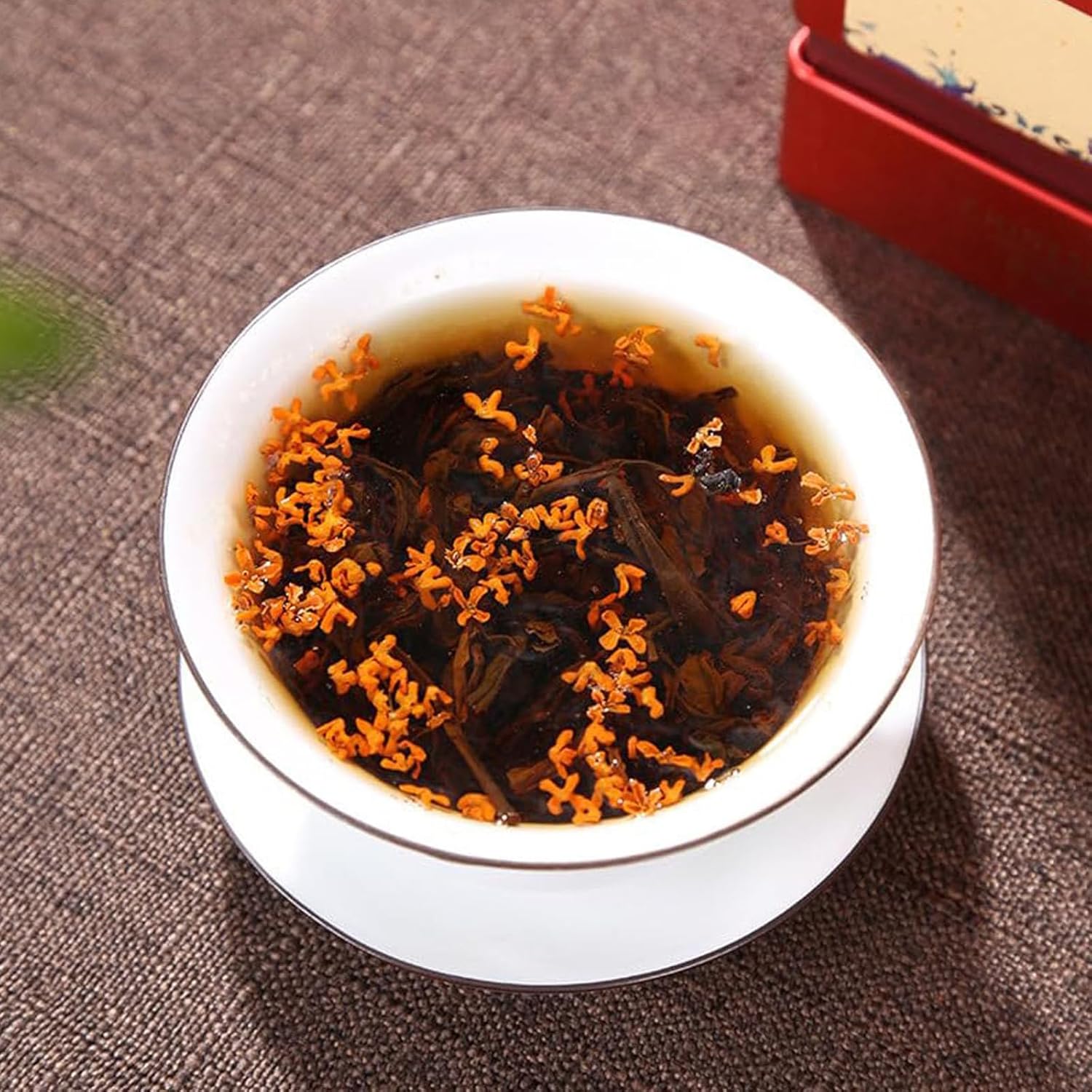 Osmanthus Fragrans Black Tea, Osmanthus Tea, Natural Loose Leaf Black Tea with Osmanthus, Assists Warm Stomach, Lower Blood Lipid Levels Promotes Overall Health(2)