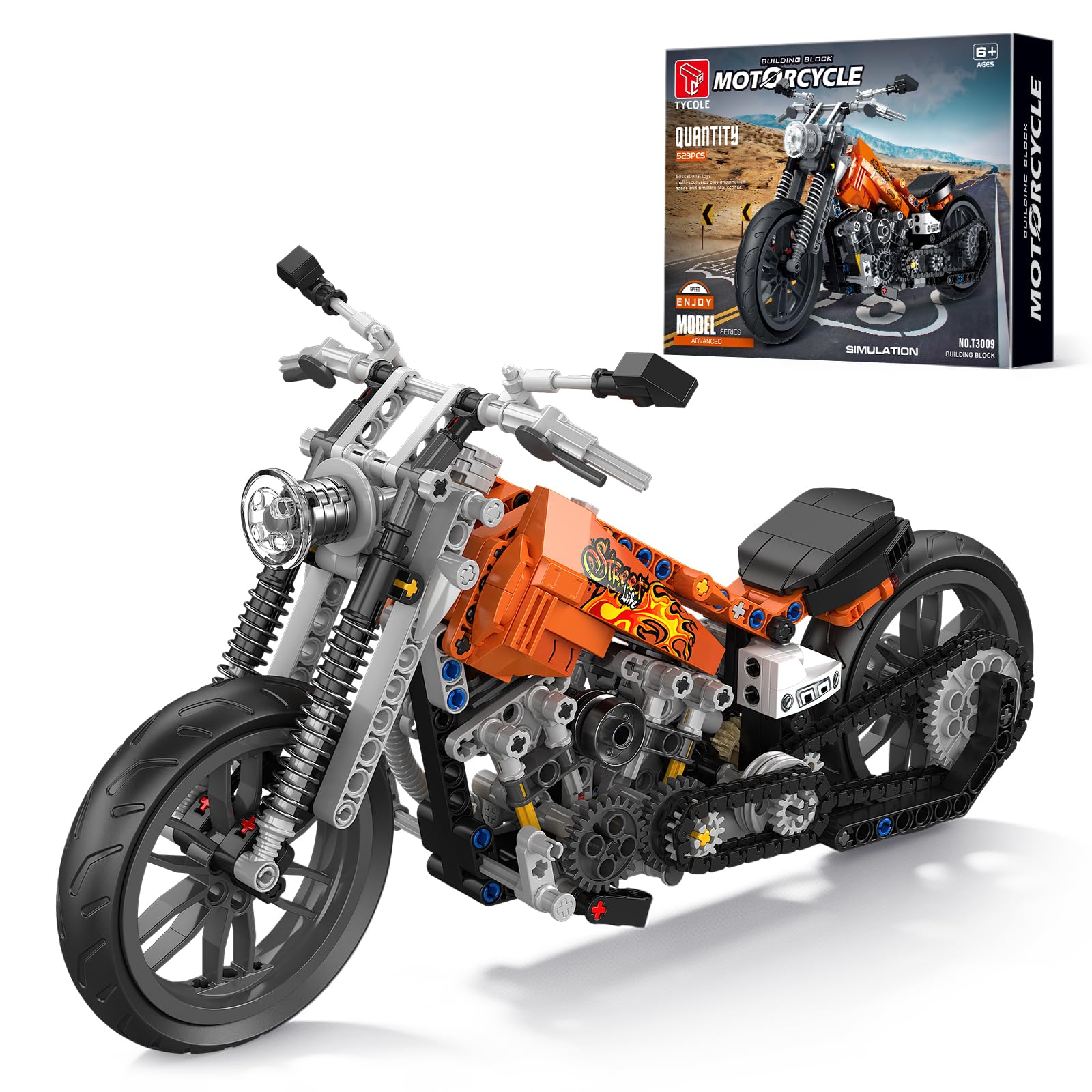 TYCOLE Moto Fiamma in Mattoncini, Set da Costruzione, Modello da Collezione