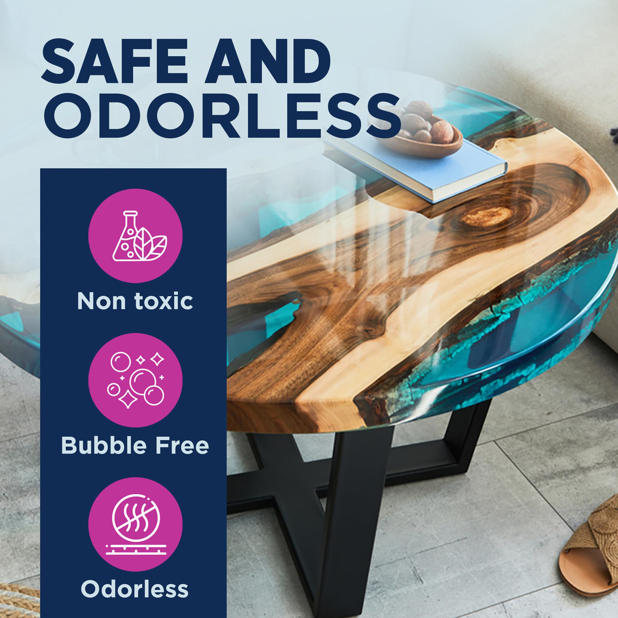 RESIN4DECOR Deep Pour Kristallklares Epoxidharz 2:1 – Bis zu 10 cm Gießhöhe, blasenfrei, hochglänzend, UV-beständig, ideal für River Tables, Formen, Kunst- und Holzprojekte (6000 ml)
