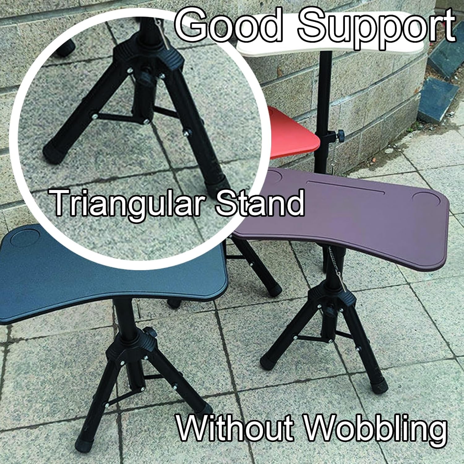 Laptop TV Tray 18x11in, Adjustable Height 20-31in Multi-Functional Mini Folding Table, Camp Portable Foldable for Small Spaces(Yellow)