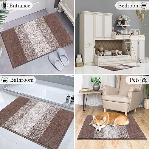 Miniatura 43 de Vaukki Tapete para puerta de entrada, antideslizante, absorbente, atrapador de lodo, tapete para el interior, tapete lavable para puerta de entrada