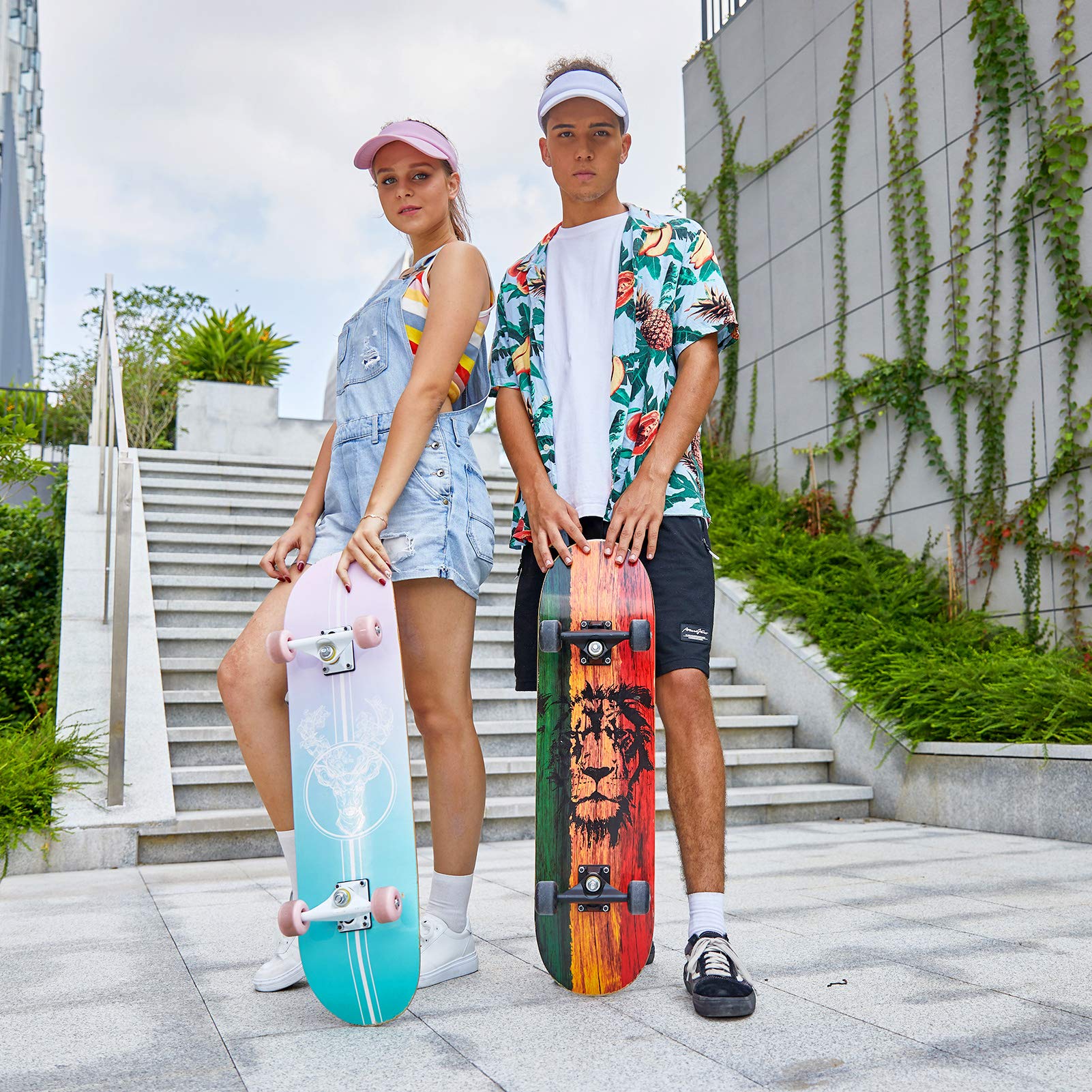 WeSkate Skateboard Complete Board 79x20cm Wooden Board with Ball Bearings ABEC-11 Canadian Maple Wood 31 Inch 7 Layers and Wheels 85A for Adults, Teens and Children
