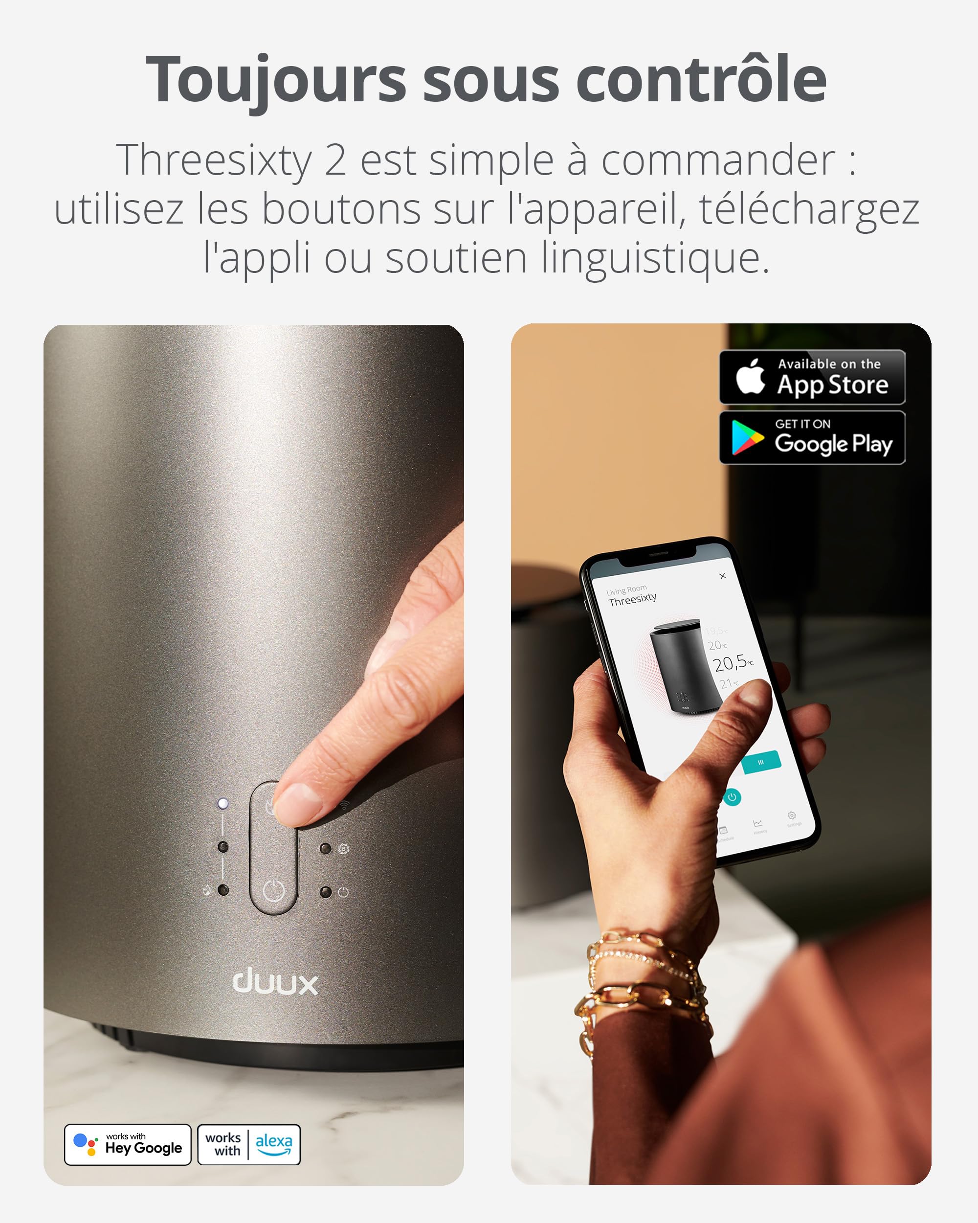 Duux Threesixty 2 Smart Chauffage Soufflant Céramique – 1800W – Thermostat