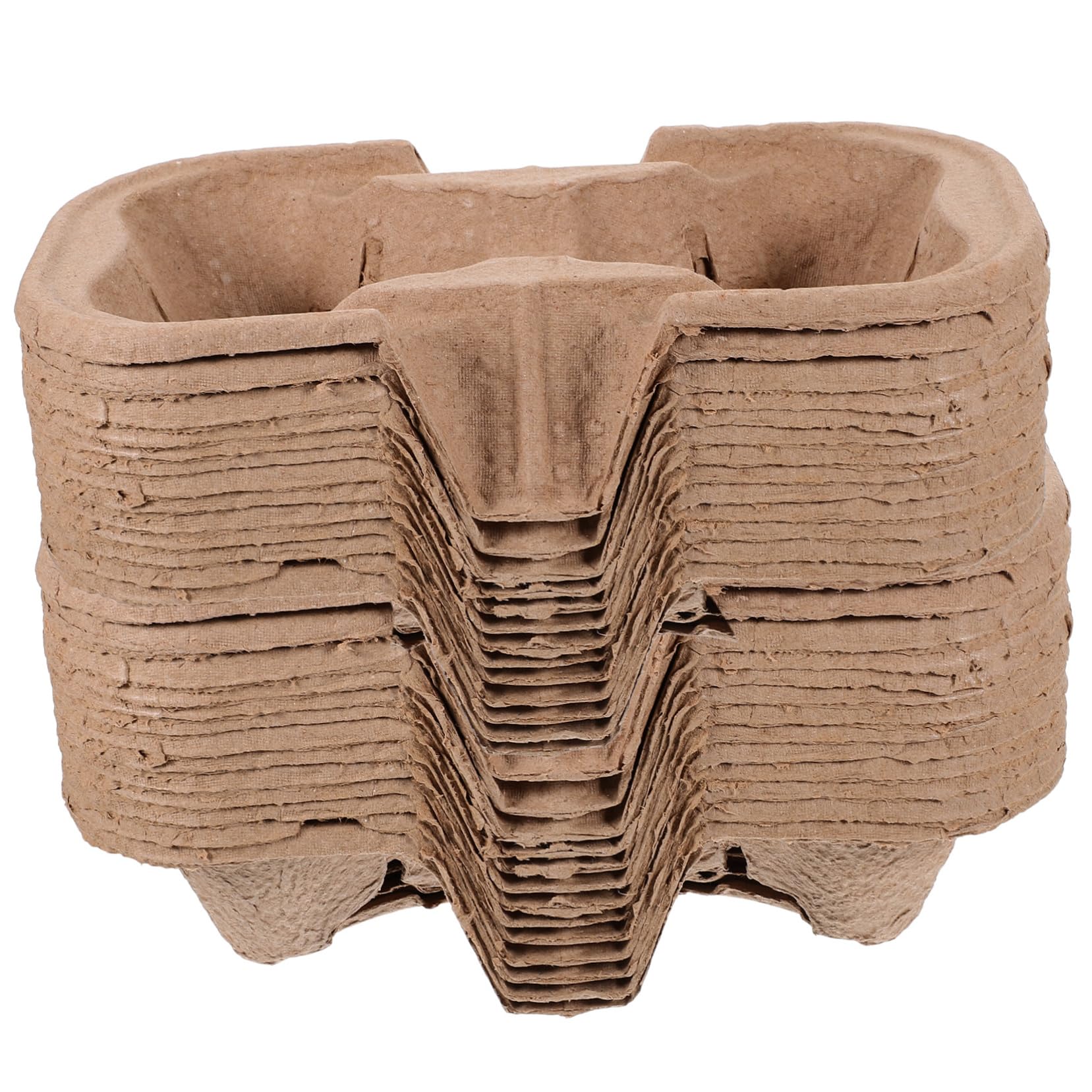 CIYODO 50pcs Take Out Cup Holder Tray Paper Beverage Carrier for Coffee Milk Tea Drinks Cup Design for Outdoor Use