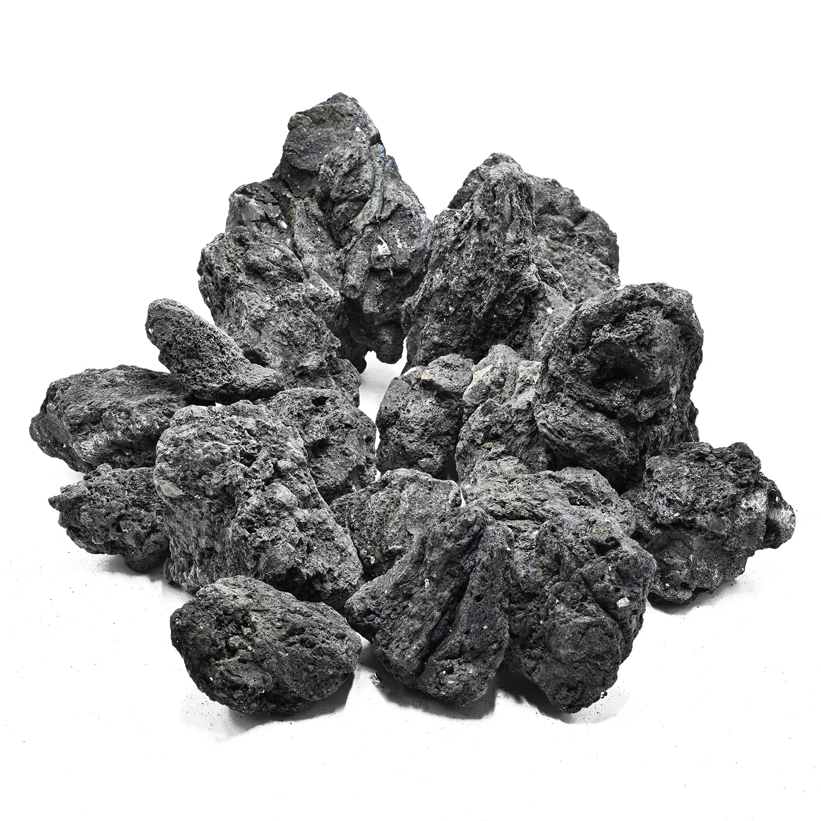 KINGRUI 6-23cm Natural Volcanic Lava Rock Aquarium Aquascaping Fish Tank Decor Terrarium Decoration Porous Rock for Paludarium Aquatic Environment-13.6kg 11-14pcs