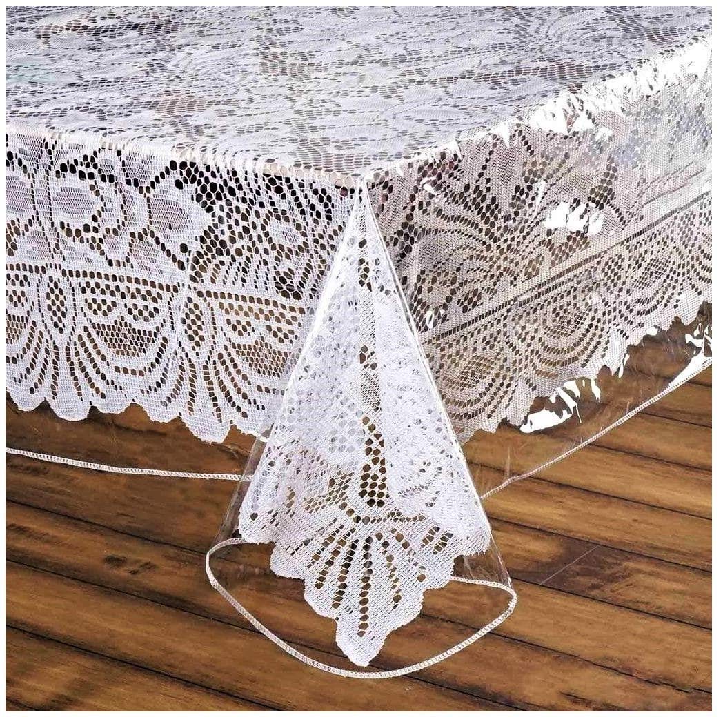 Better Home Clear Decorative Tablecloth Cover and Furniture Protector, Multi Size Plastic with Sewn Edges (70" Round)