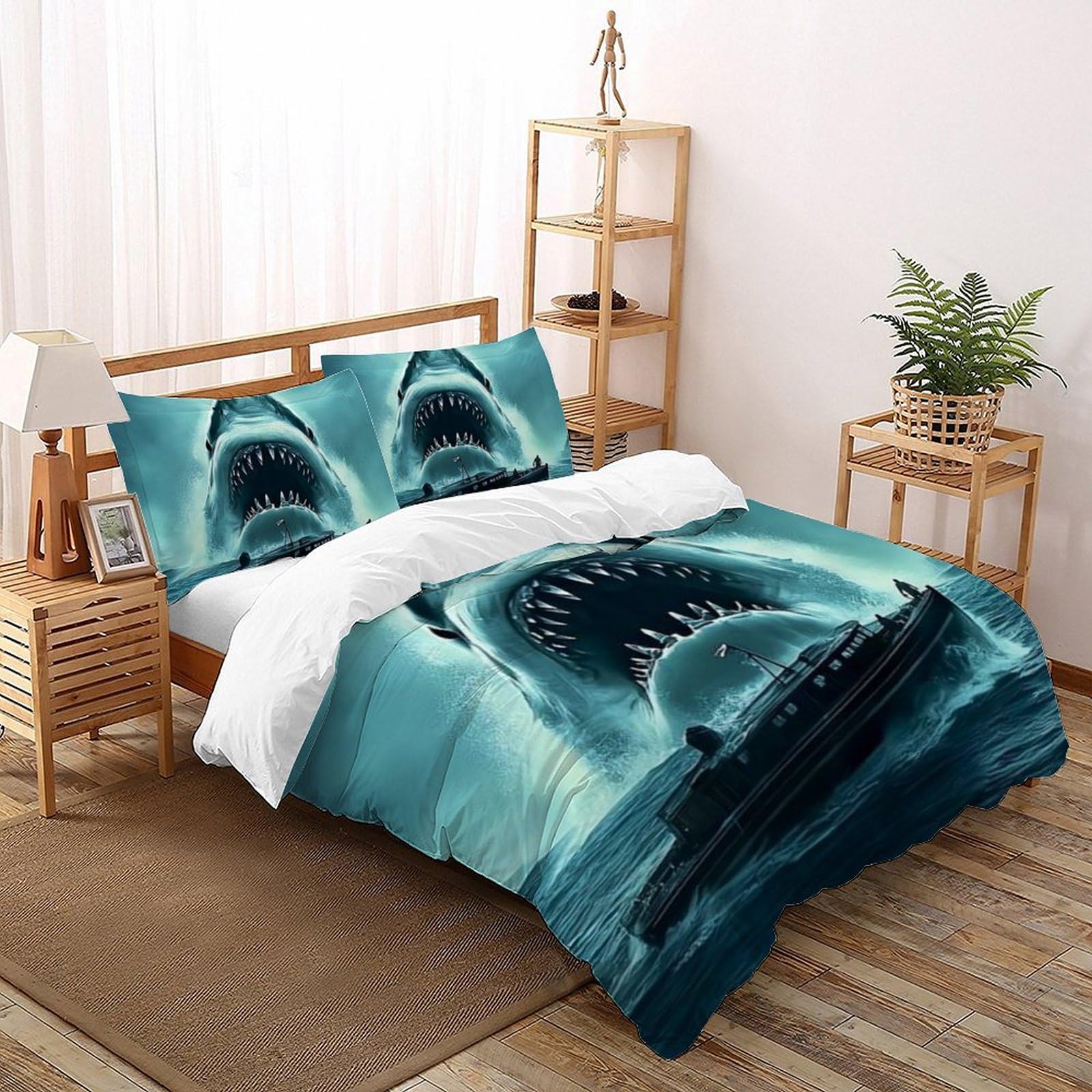 Parure de lit animaux aquatiques et requin imprimé 3D pour créer une chambre d'enfant thématique