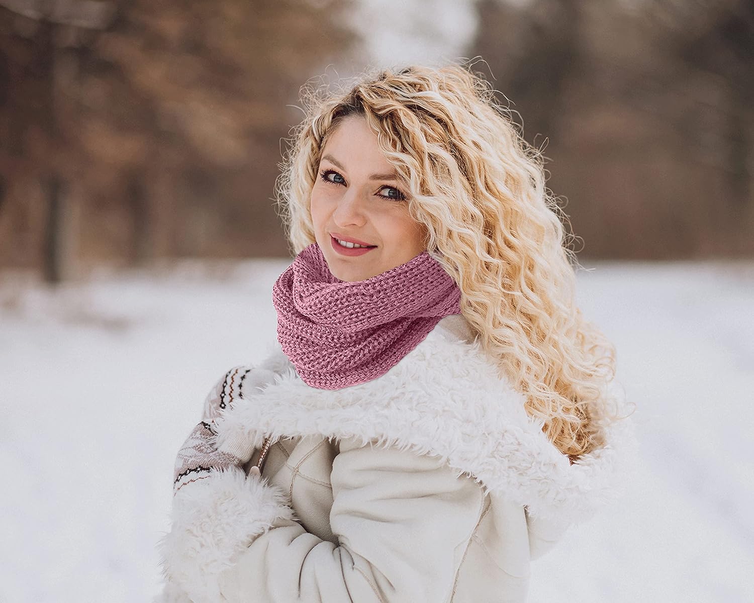 TINKUY PERU Chunky Knitted Scarves, Soft Authentic Peruvian Alpaca Wool Infinity Snood Scarf for Winter, Unisex, One Size, - Image 2