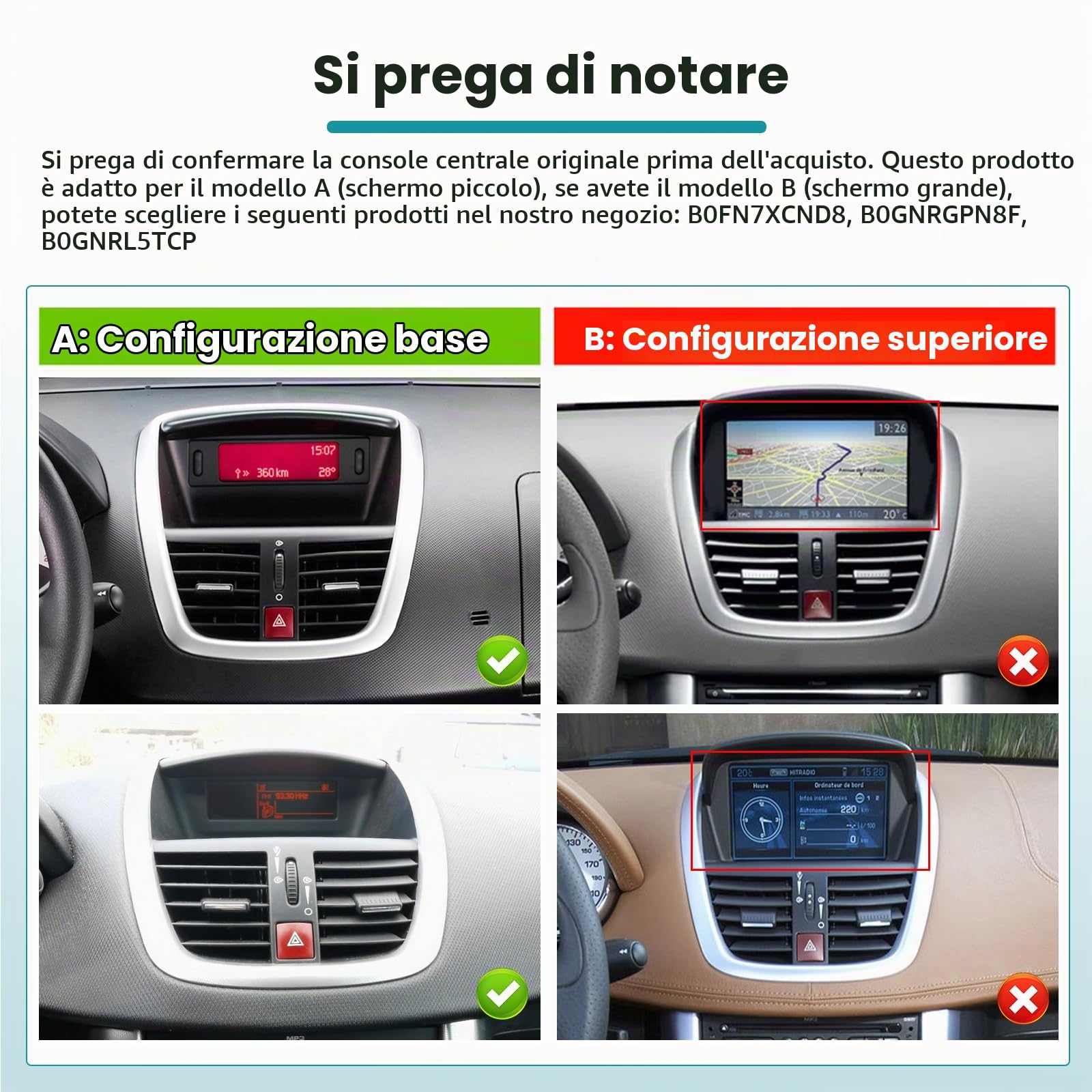 Roinvou 2+64G Schermo Radio per Peugeot 207 2006-2015 Wireless CarPlay Android Auto, Android Autoradio 9 Pollici Stereo Auto con Wi-Fi GPS Bluetooth EQ FM/RDS SWC Telecamera Posteriore