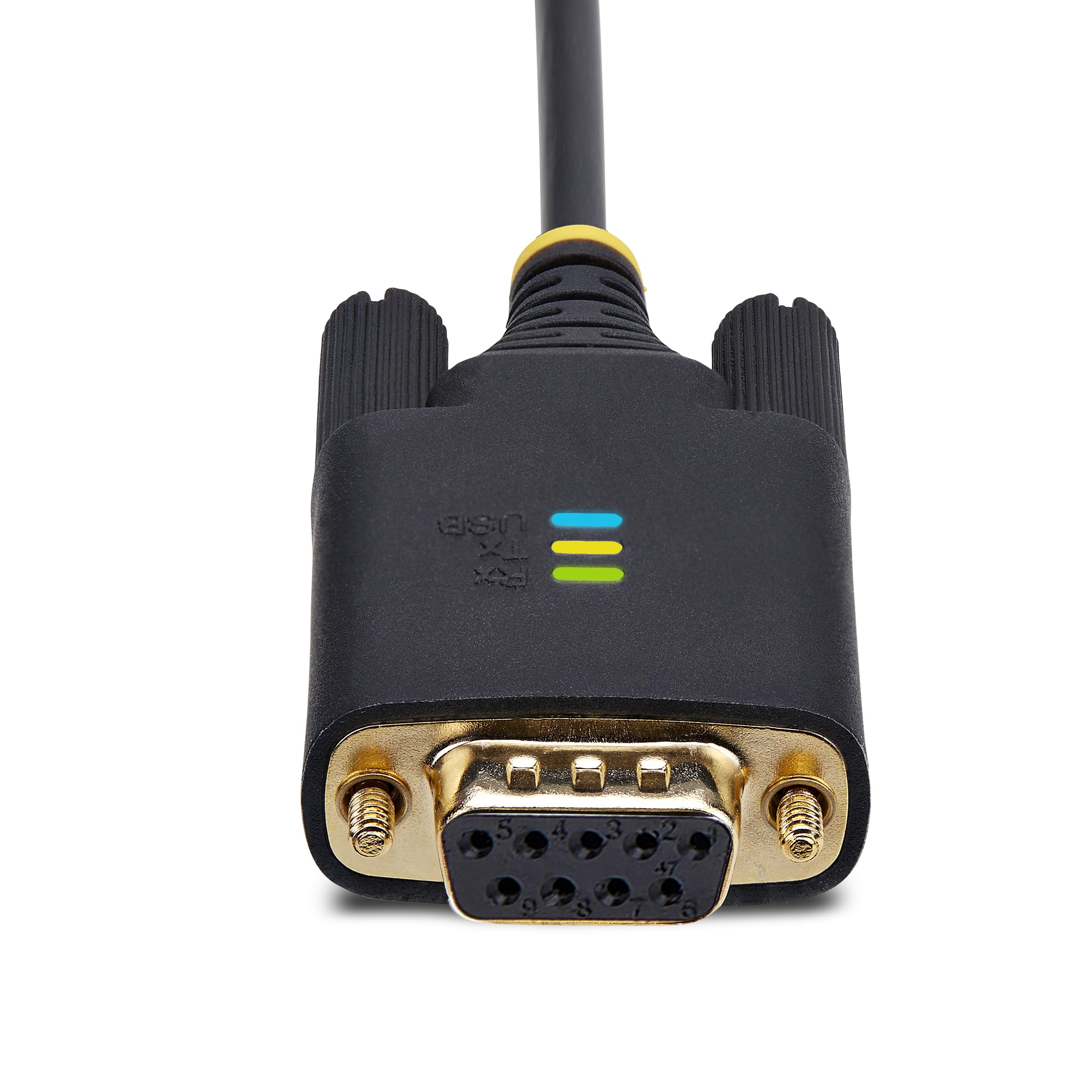 StarTech Cable Adaptador USB a Serie de Módem Nulo RS232 1m - Retención COM - FTDI - USB DB9 - Tornillos Intercambiables - Indicadores LED