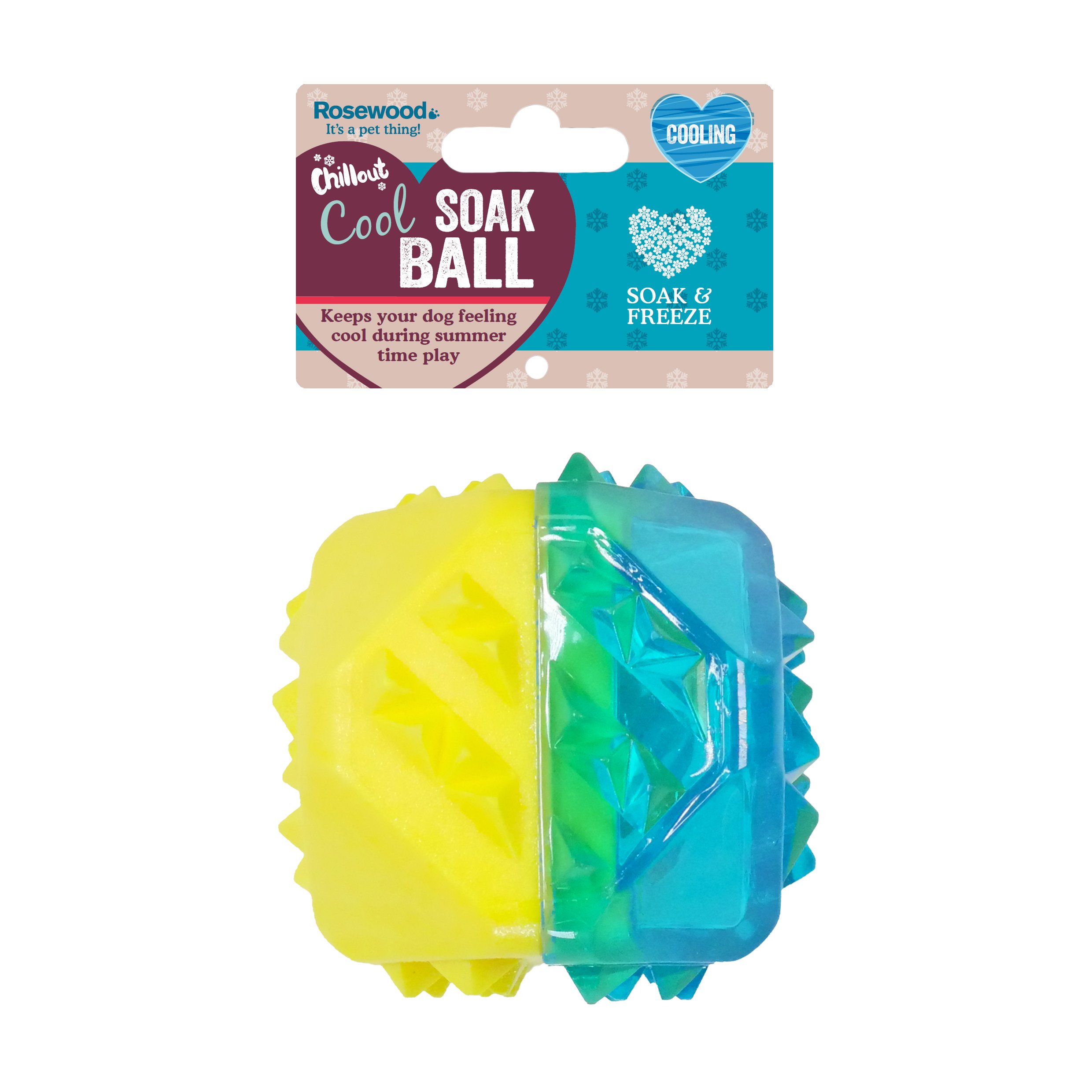 Rosewood Cooling Outdoor Dog Toy Freezable Teething Ball for Summer