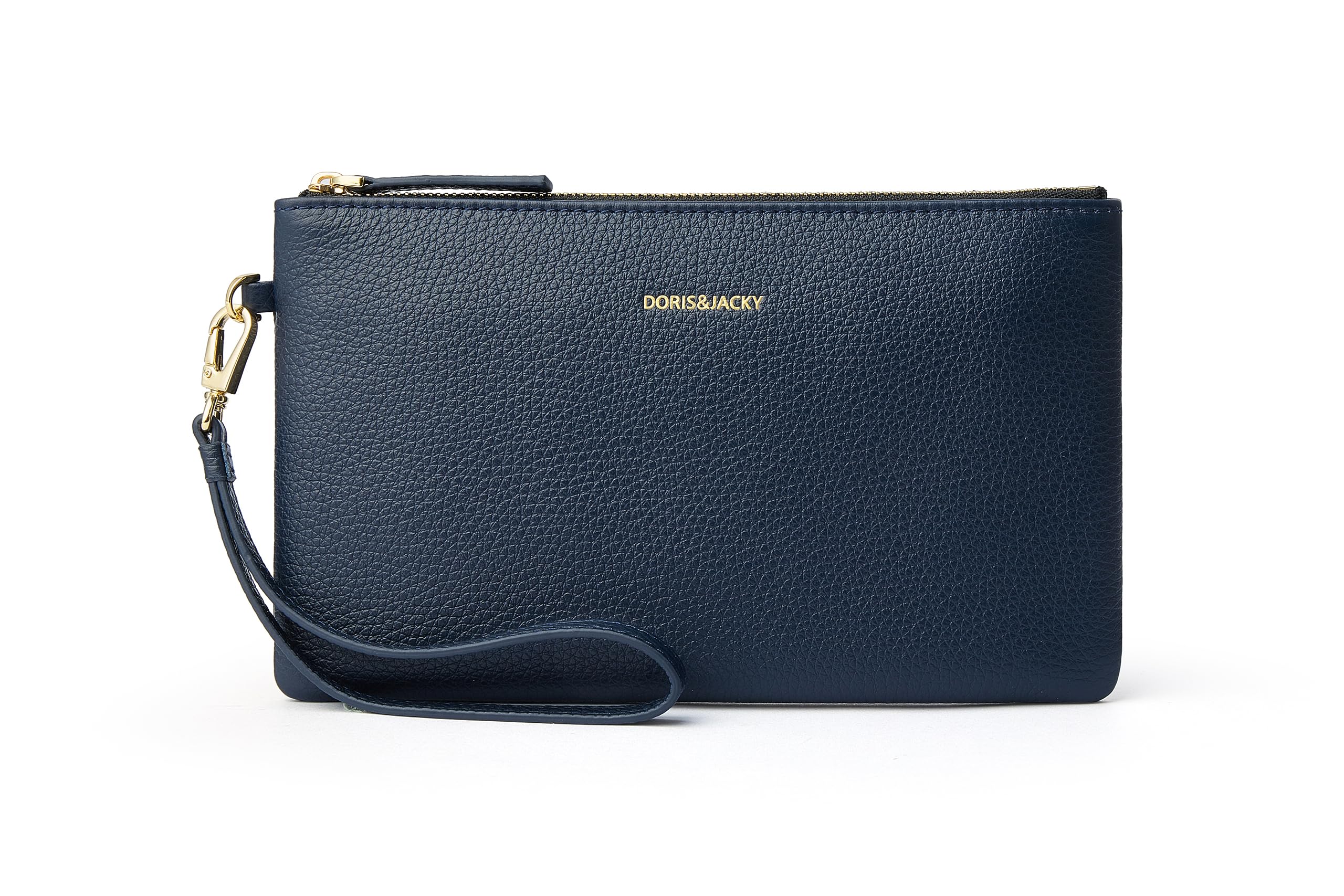 DORIS&amp;JACKY Small Leather Wristlet Clutch Slim Cellphone Wallet for Women