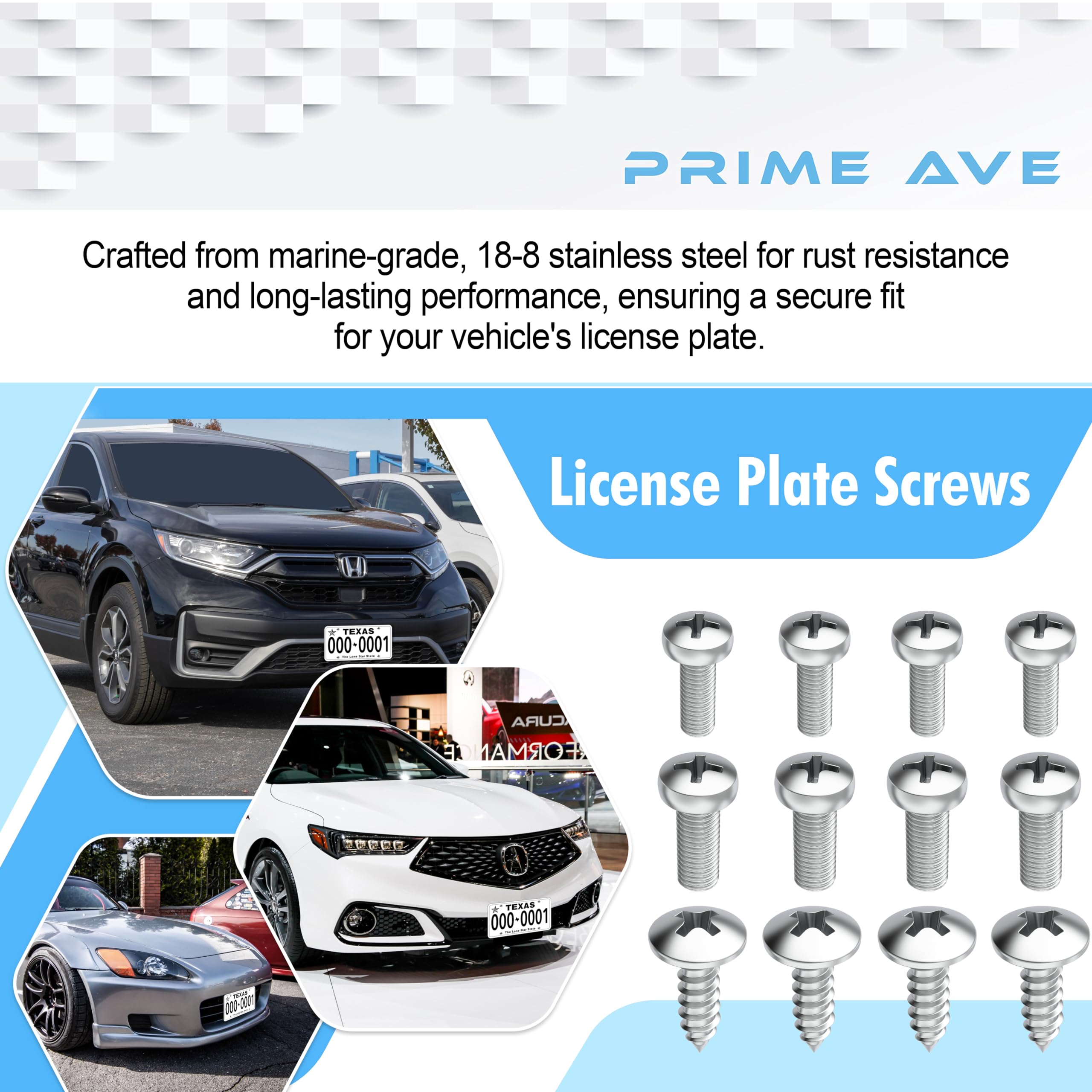 Kit De Vis Plaque D'immatriculation Acier Inoxydable 304 - Antivol Avec Bouchons Colorés - Pour Voiture, Moto, SUV, Remorque