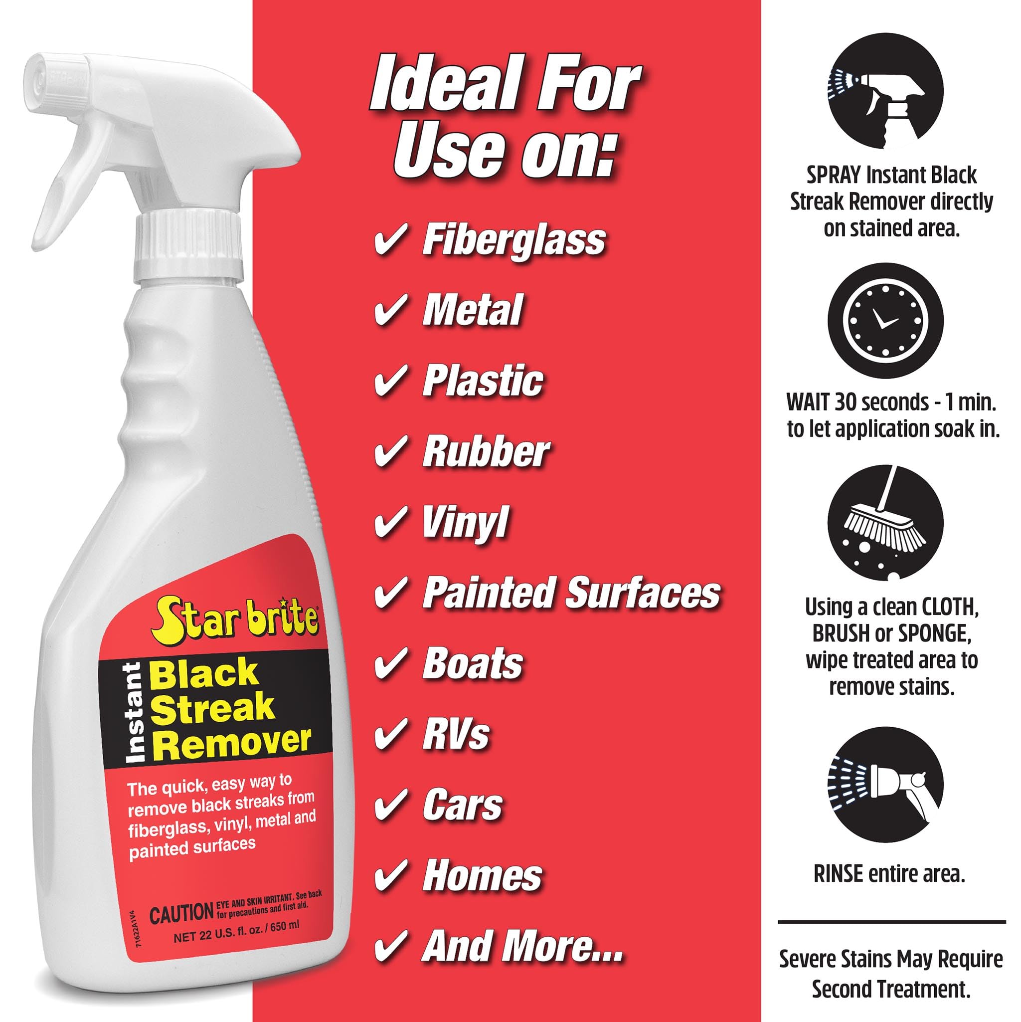 Star Brite Instant Black Streak & smacchiatore Spray 22 oz
