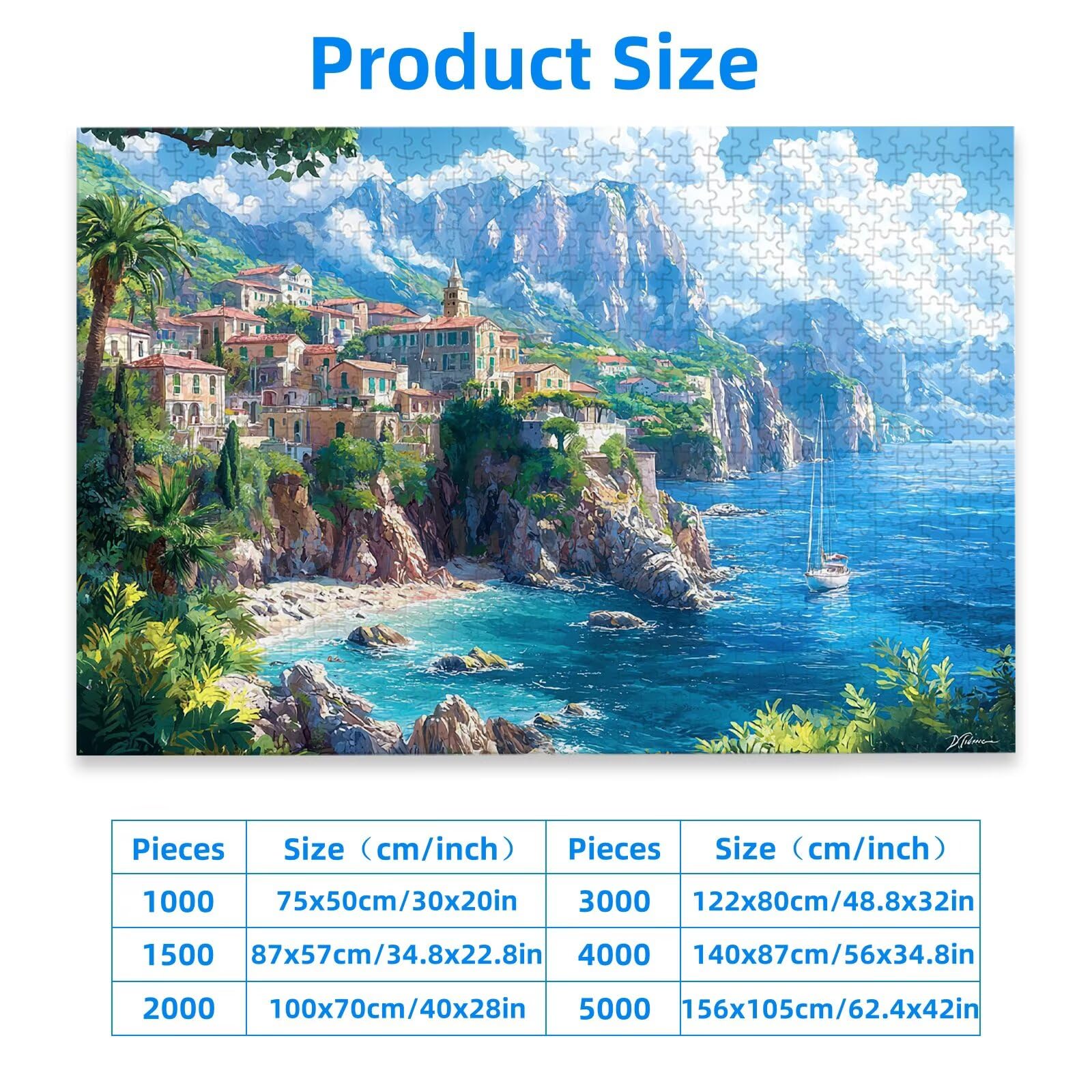 Puzzle plażowe, 1000 elementów, 1000 elementów, drewniane puzzle dla dorosłych, z wykwintnym pudełkiem do pakowania, klasyczne puzzle dla całej rodziny, duże puzzle na prezenty, -2411