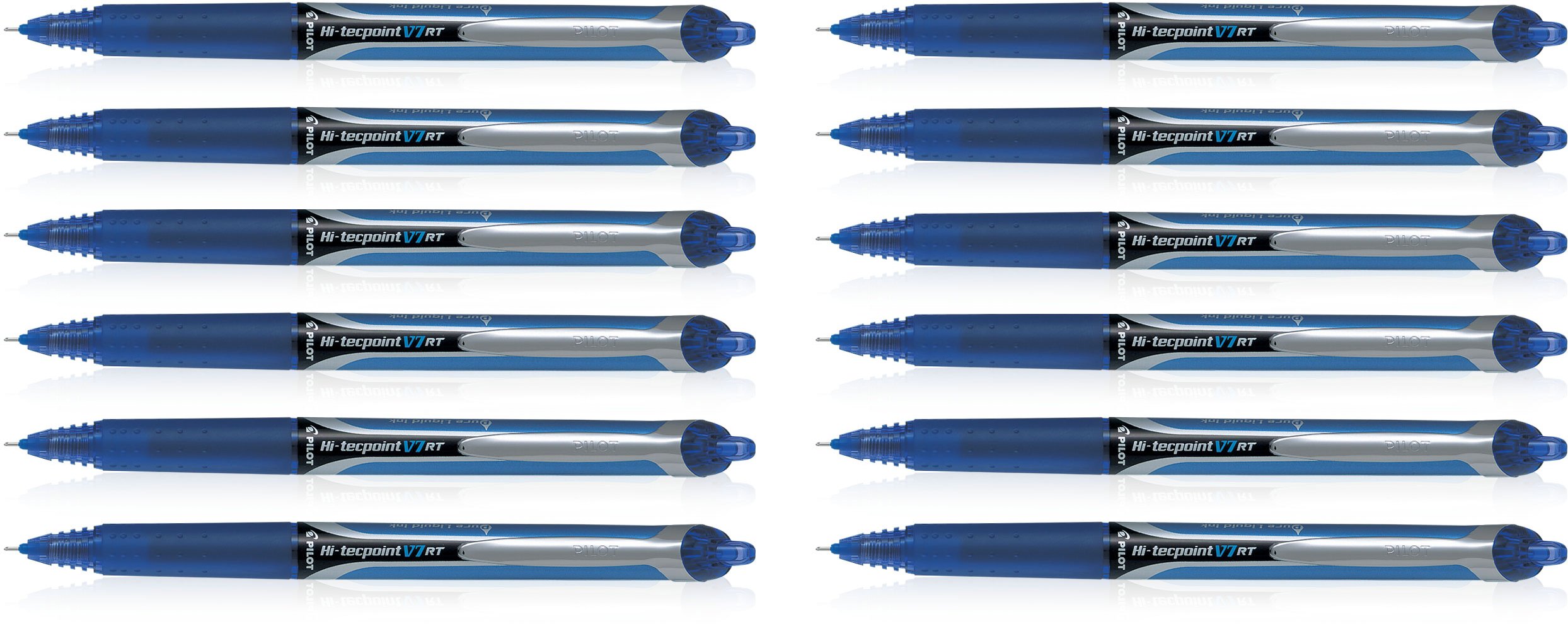 Pilot 019596 Hi-TecPoint V7 RT Pen (Blue - Pack of 12)