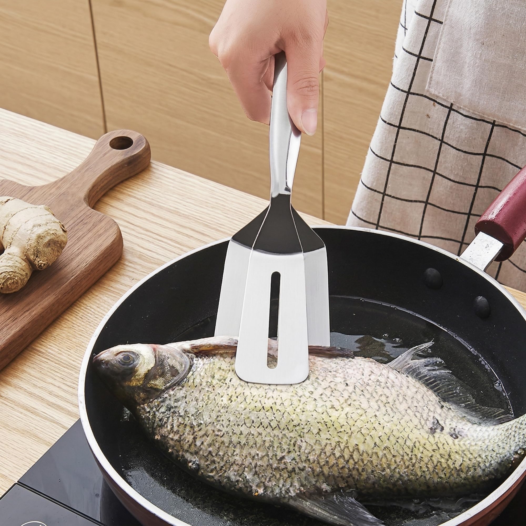 Mutfak Maşası, Paslanmaz Çelik Dayanıklı Yapı, Et Servisi İçin Pratik Kolay Kullanım, Bulaşık Makinesinde Yıkanabilir, Ev Restoran Kullanımına Uygun Balık Biftek Barbekü Krep Maşası