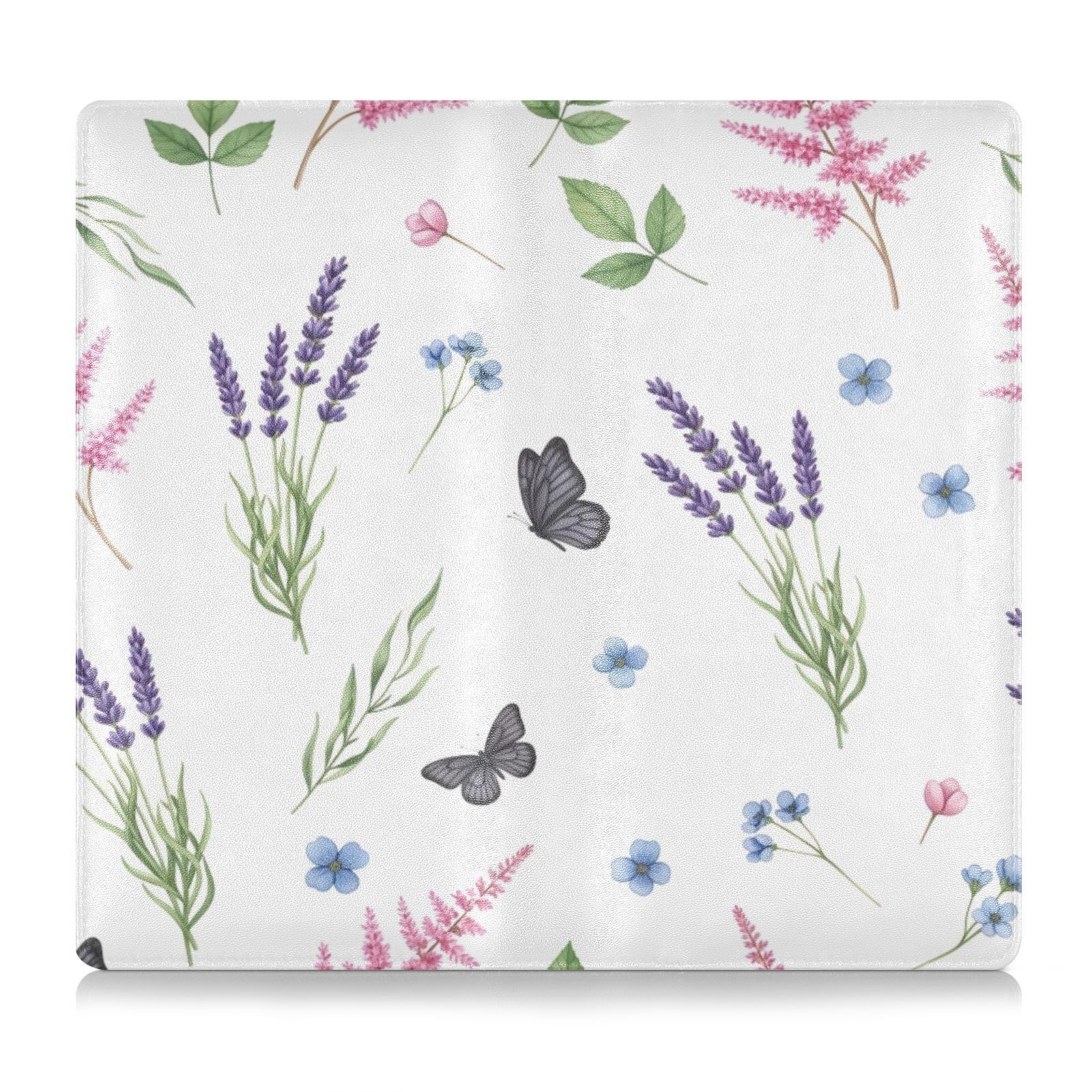 BURSTDDY Lavender Leather Car Registration and Insurance Holder,Registration and Insurance Card Holder Glove Box Car Organizer Car Document Holder for Cards, Driver License
