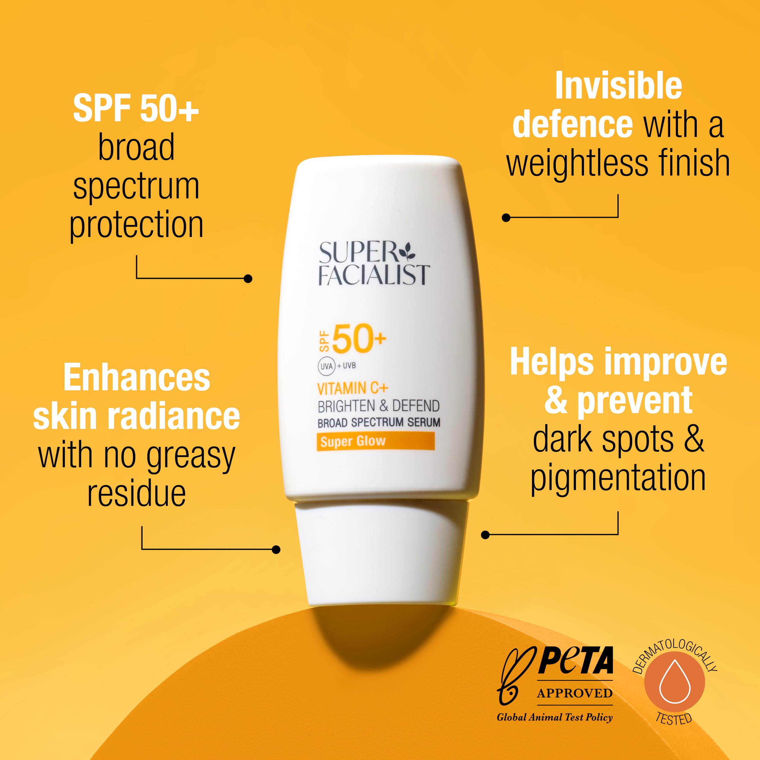 Super Facialist Vitamin C+ Brighten & Defend Serum, SPF 50+ Broad Spectrum Protection - Image 2