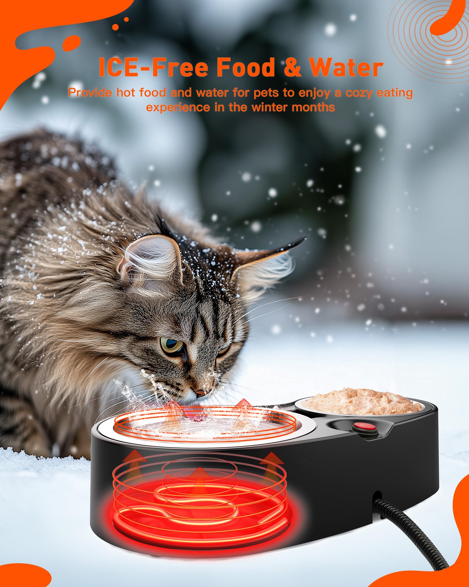 Elevated Cat Bowl Heated Cat Bowl For Outdoor Heated Pet Bowl