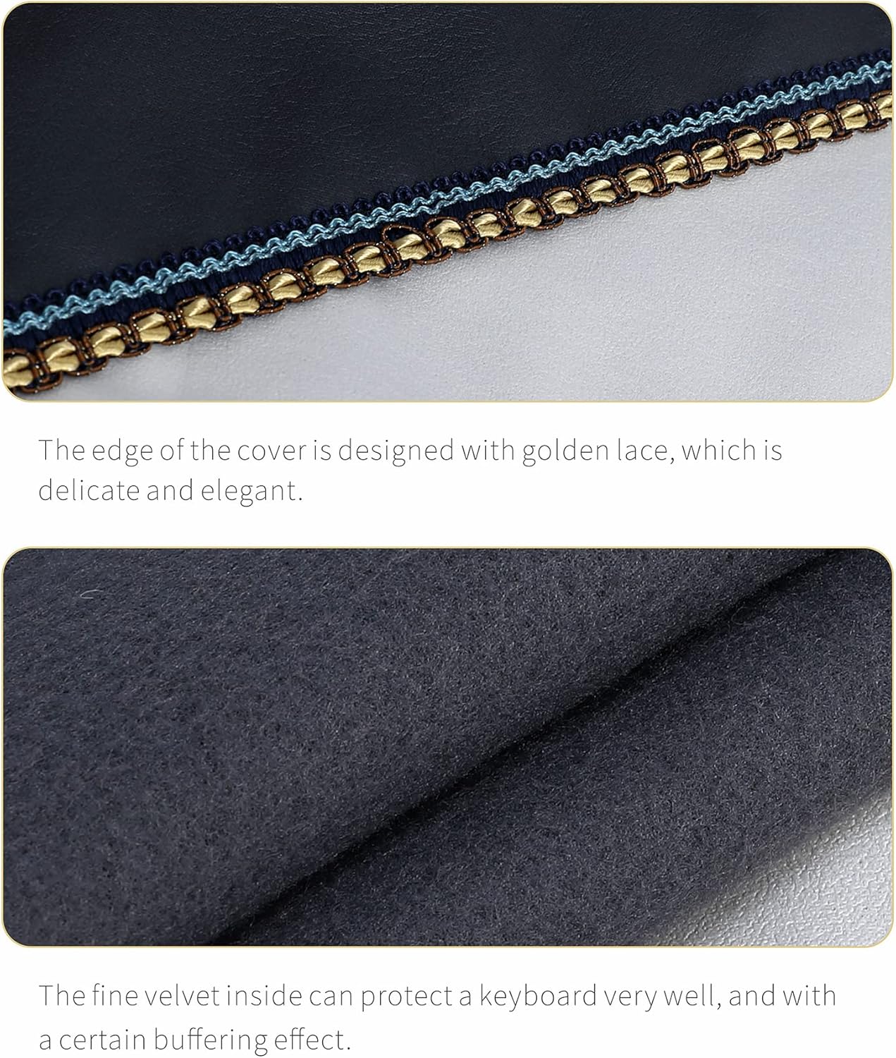 Piano Keyboard Dust Cover with Music Stand Opening of Zipper Design, Dust Proof Cover Compatible for Yamaha P225 P223 P145 P143 88 Keys Digital Piano Keyboards Electronic Keyboards