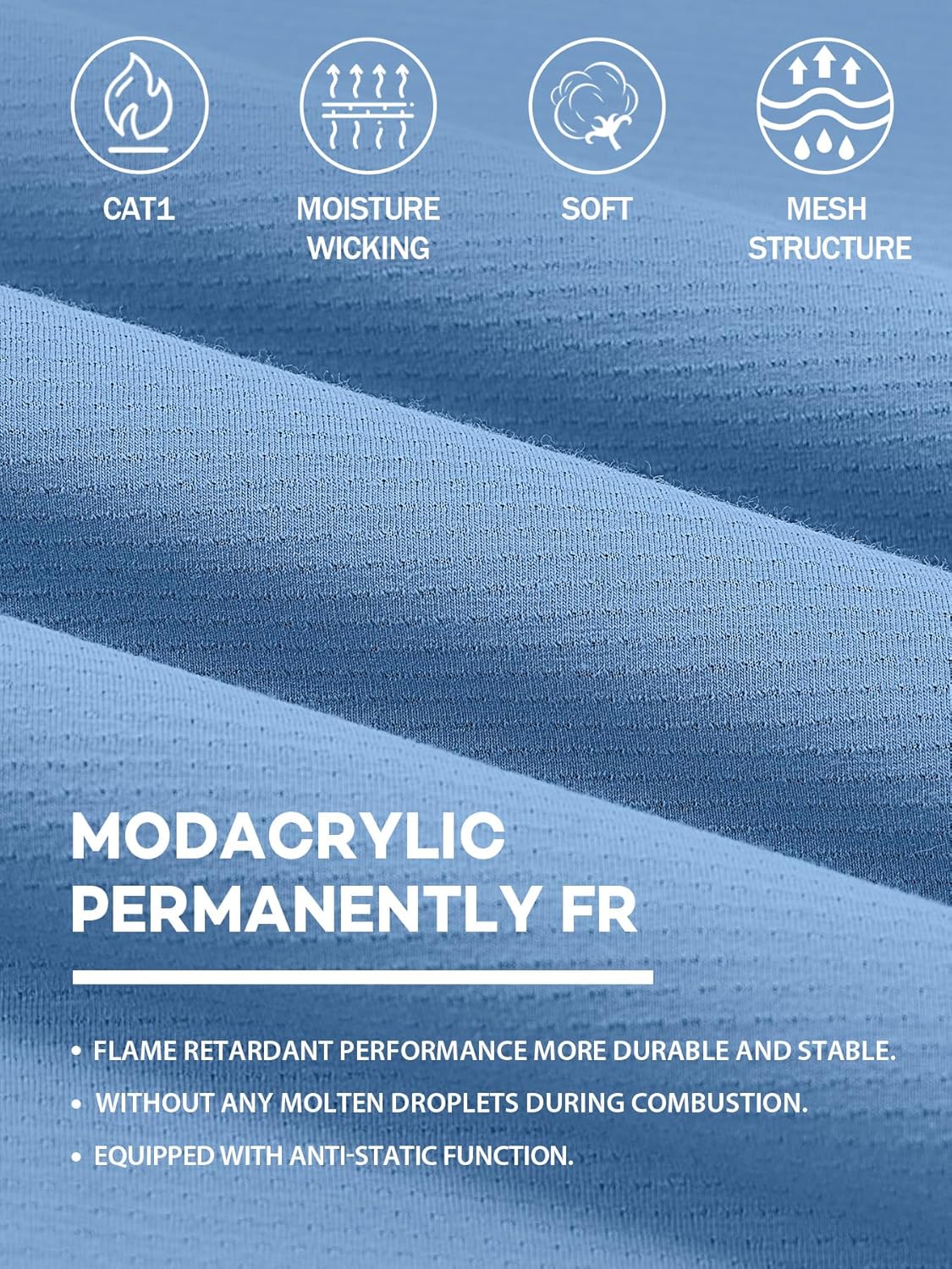 FR Shirts Flame Resistant Shirt 5.5OZ Modacrylic Permanently Flame-Retardant FR Baselayer for Men Light Weight CAT1 - Image 3