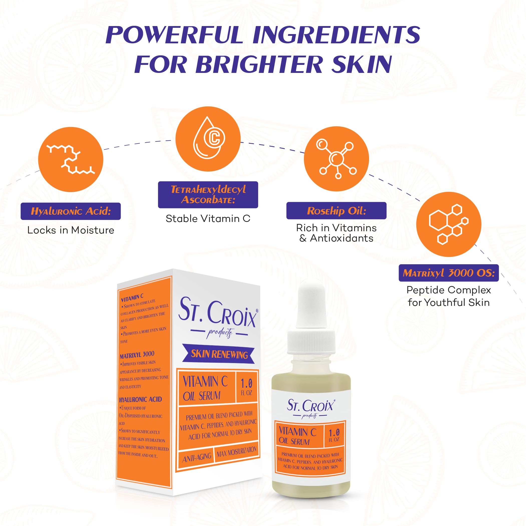Amazon.com: Vitamin C Face Oil Serum  5% Oil-Soluble Vitamin C (THD  Ascorbate) & Peptide Complex (Matrixyl 3000)  Hydrating with Squalane,  Rosehip & Pomegranate  For Dry or Mature Skin 1