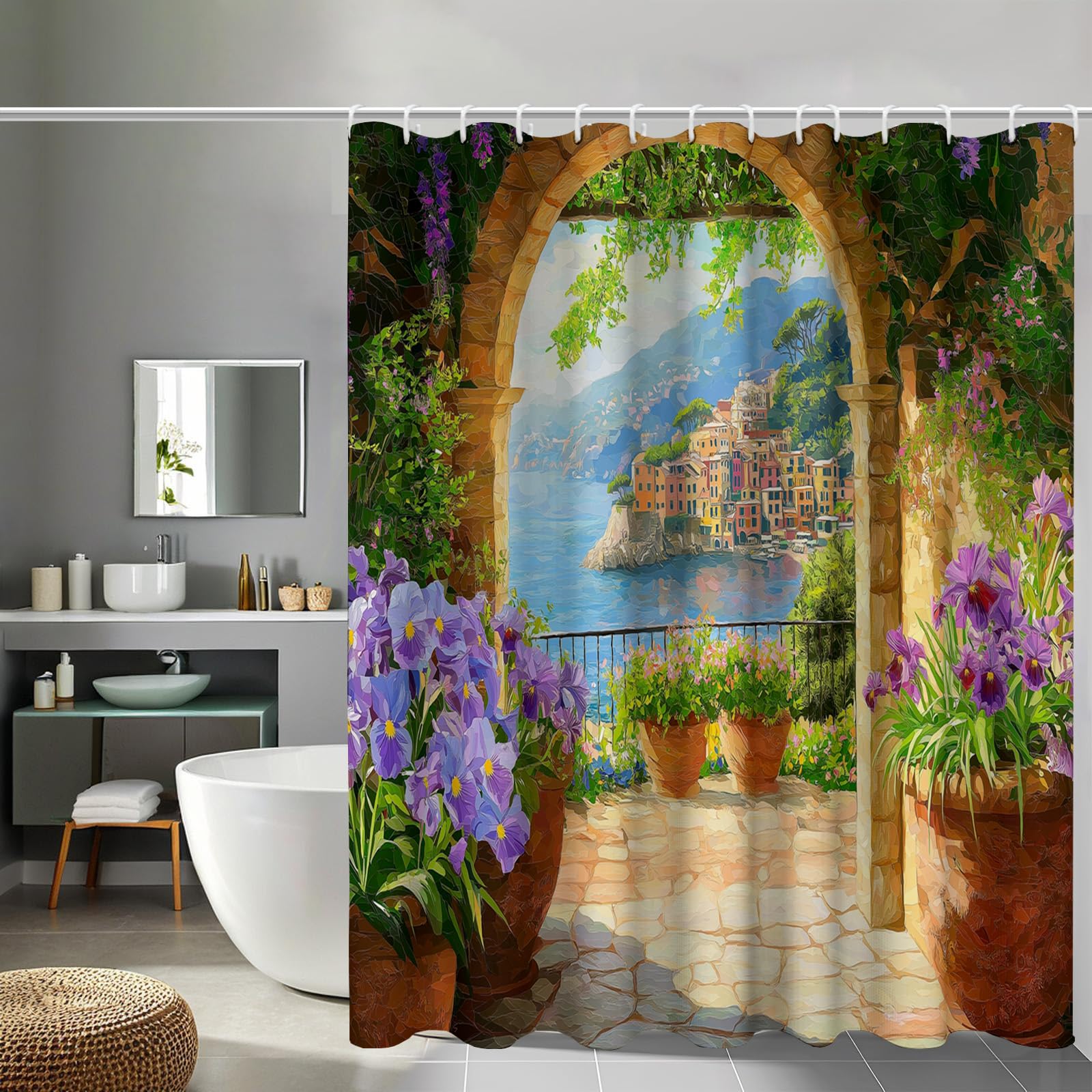 Rideau de douche multicolore pour retrouver la douceur des vacances